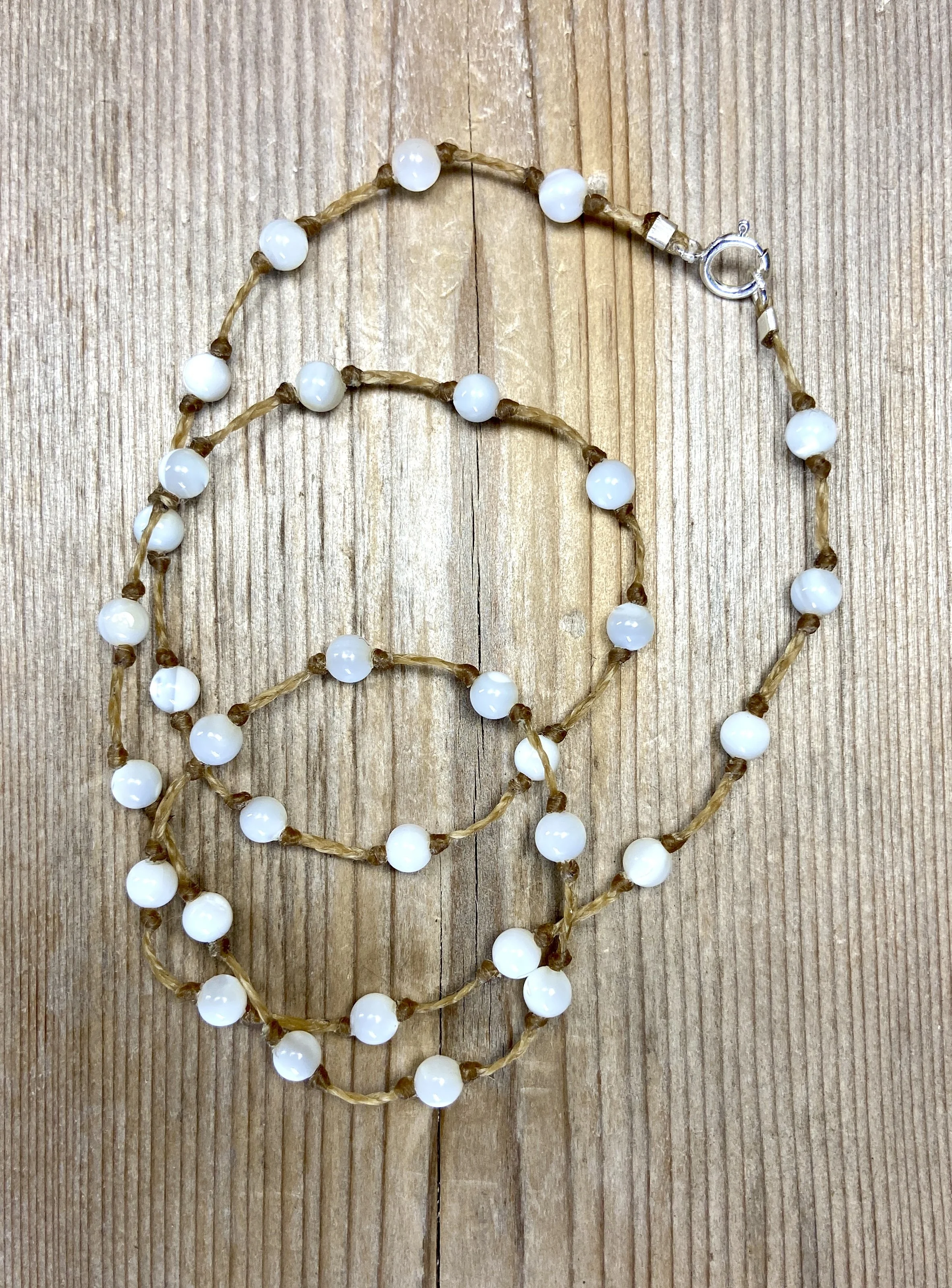 18" white mother of pearl necklace $70