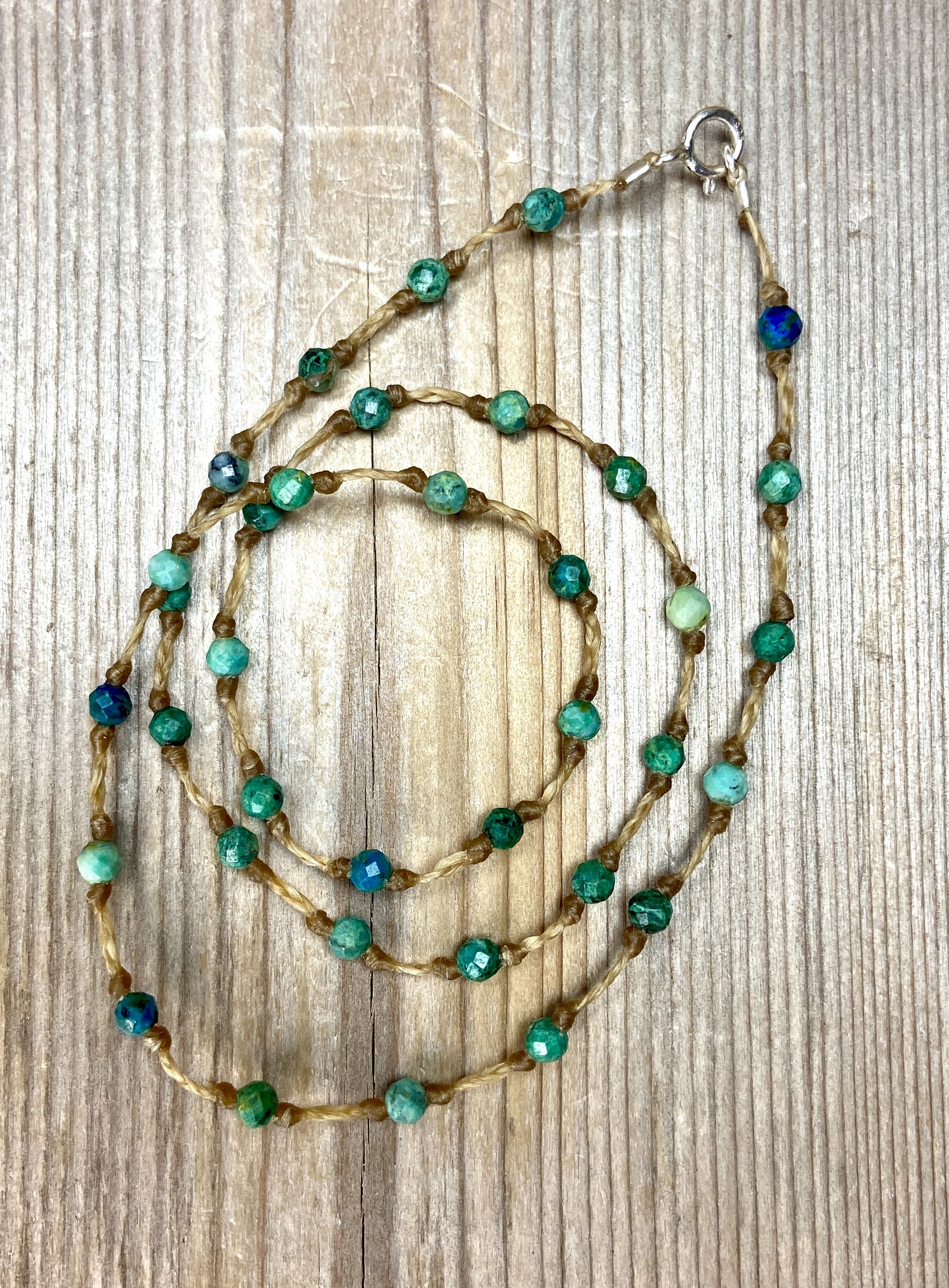 16" crysocolla multi-stone necklace $70