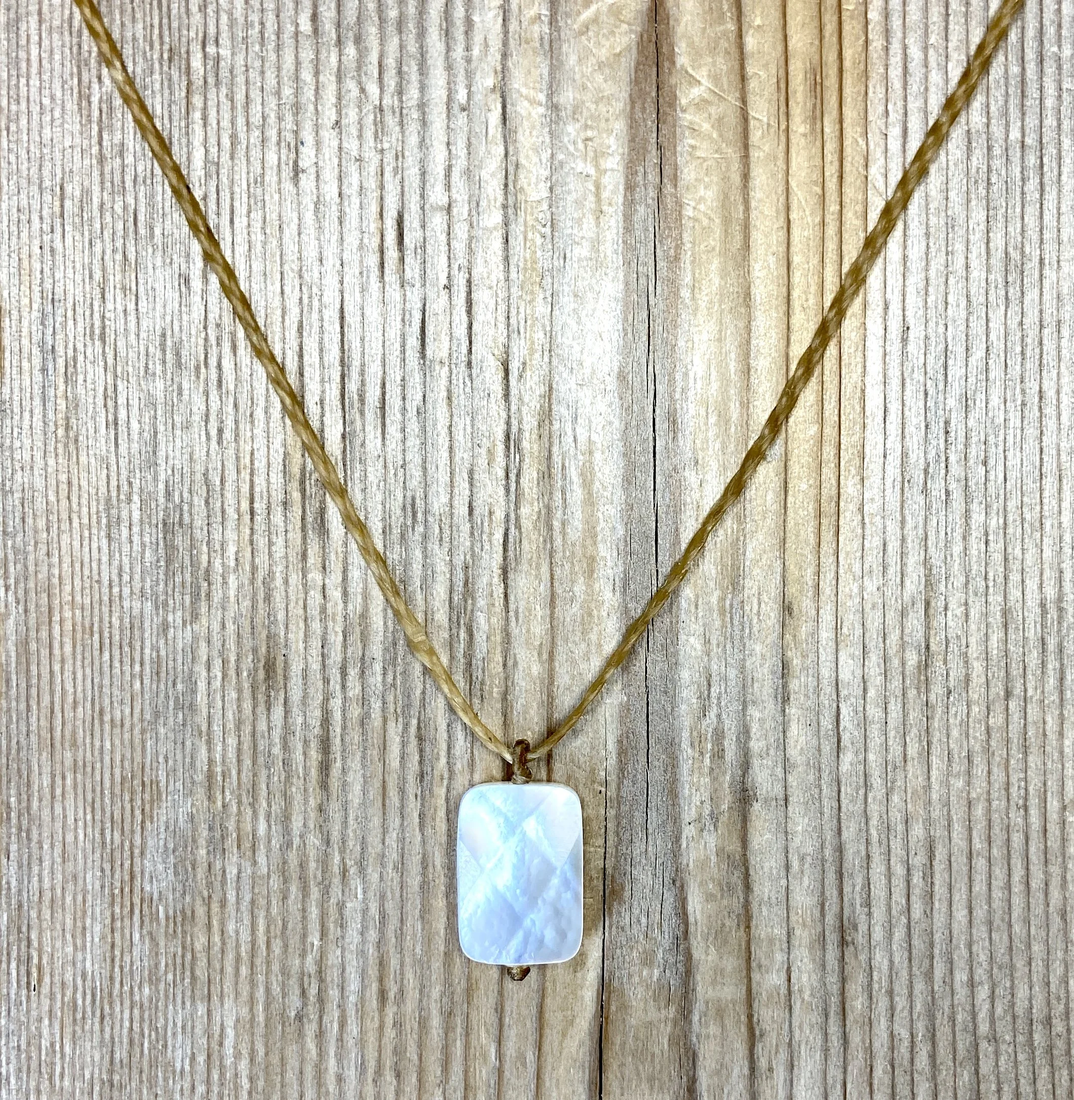 17" golden mother of pearl necklace $40