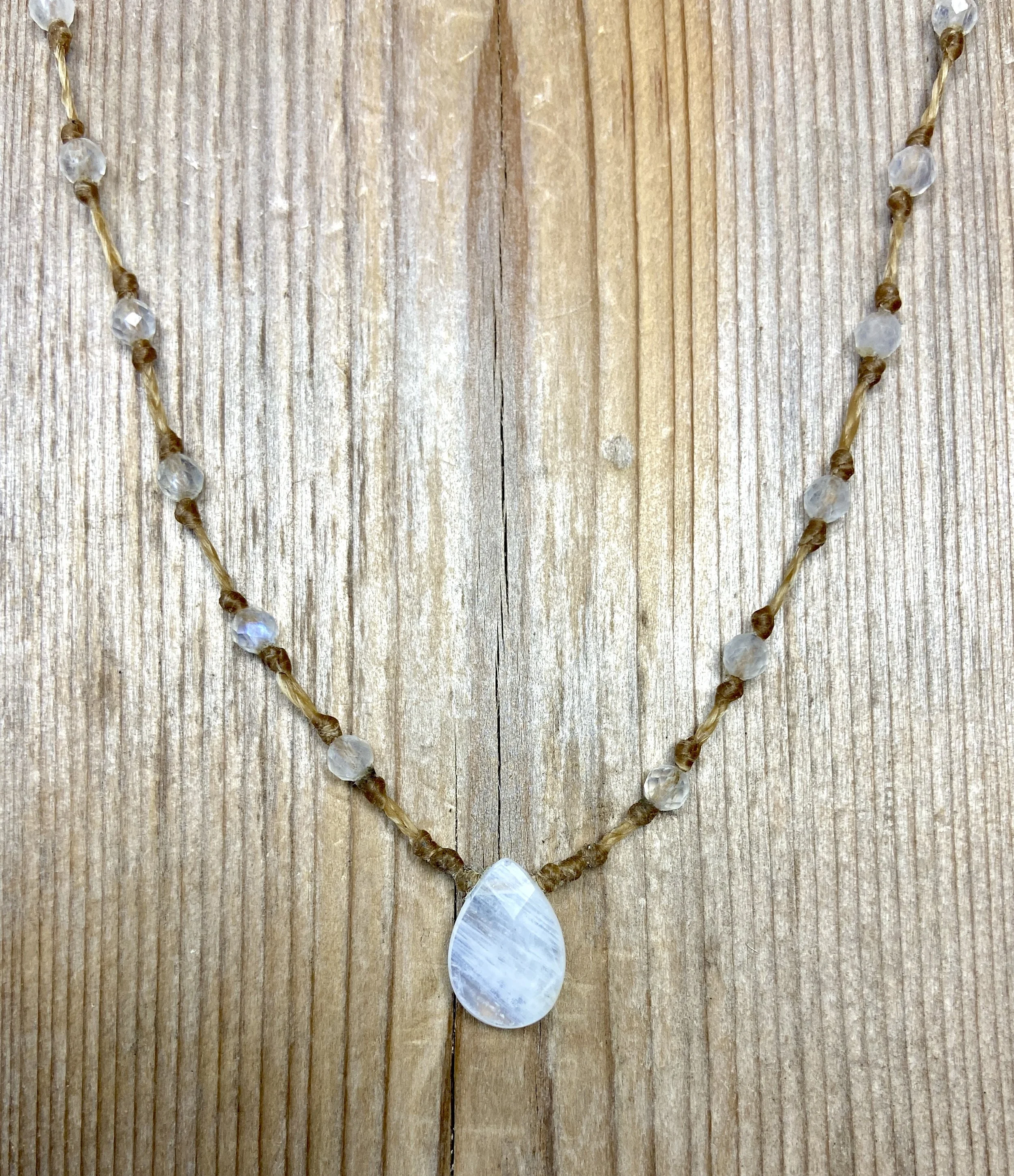 18" moonstone multi-stone necklace with pendant $80