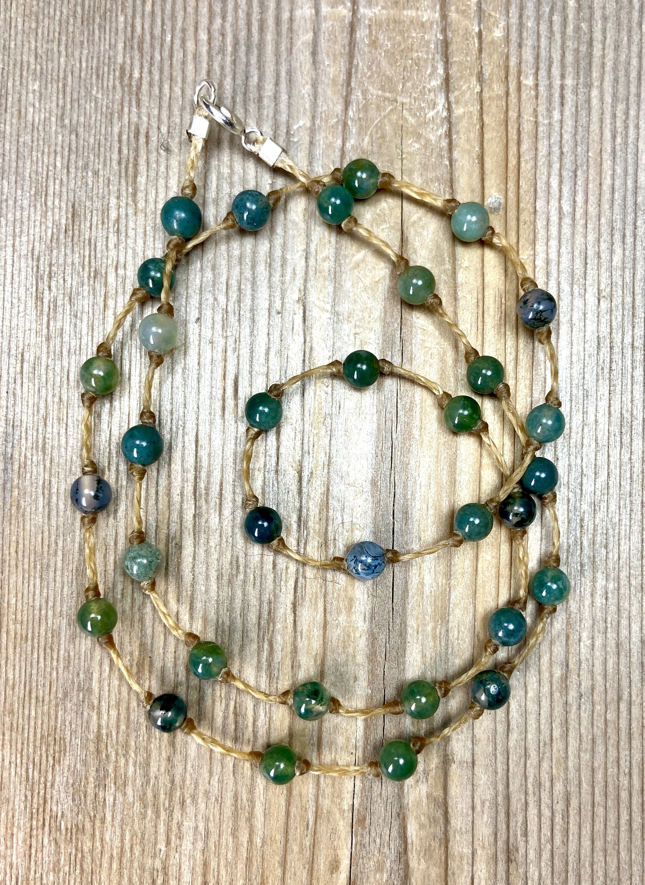 18" moss agate multi-stone necklace $70