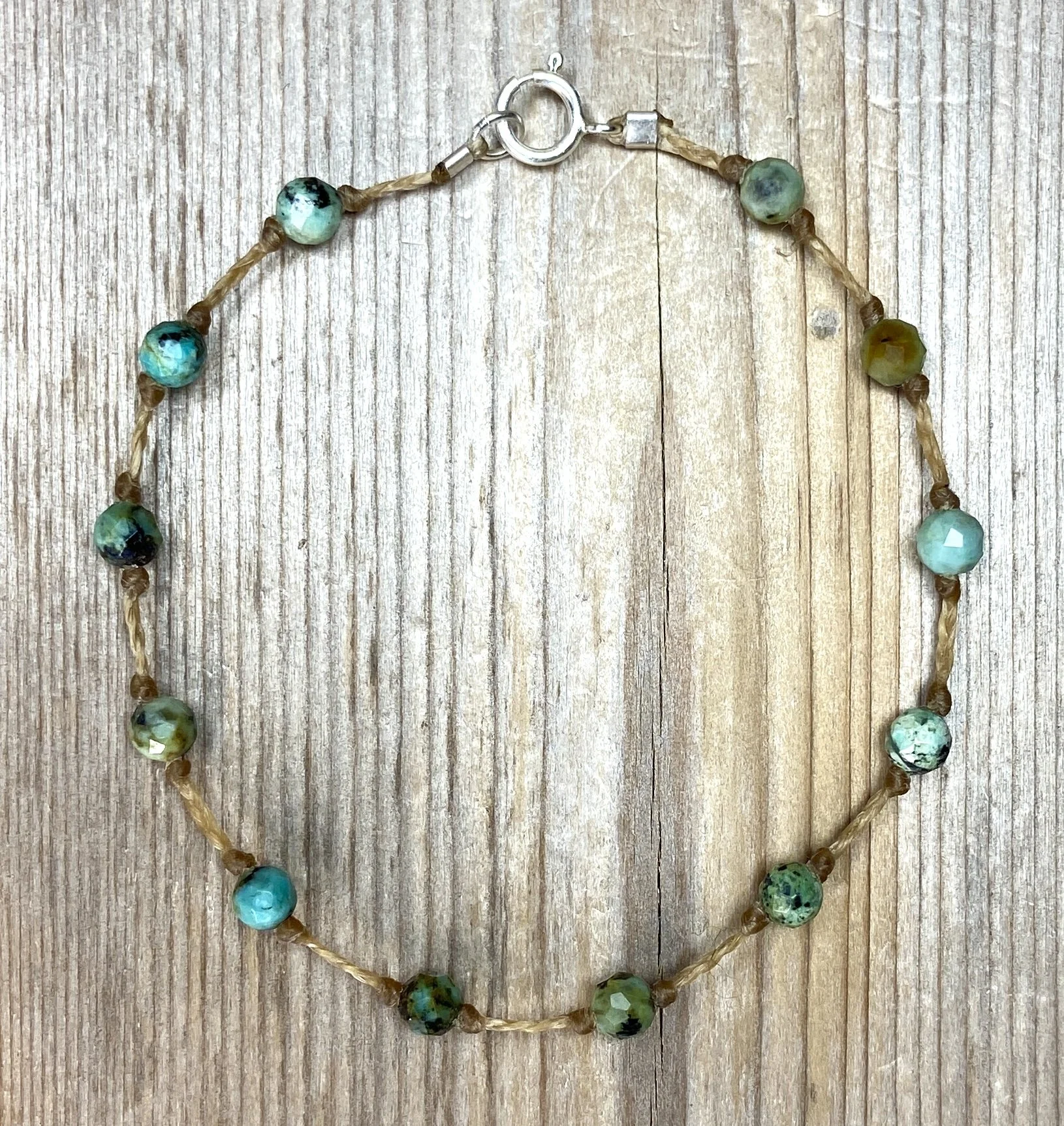 7" african turquoise multi-stone bracelet $40