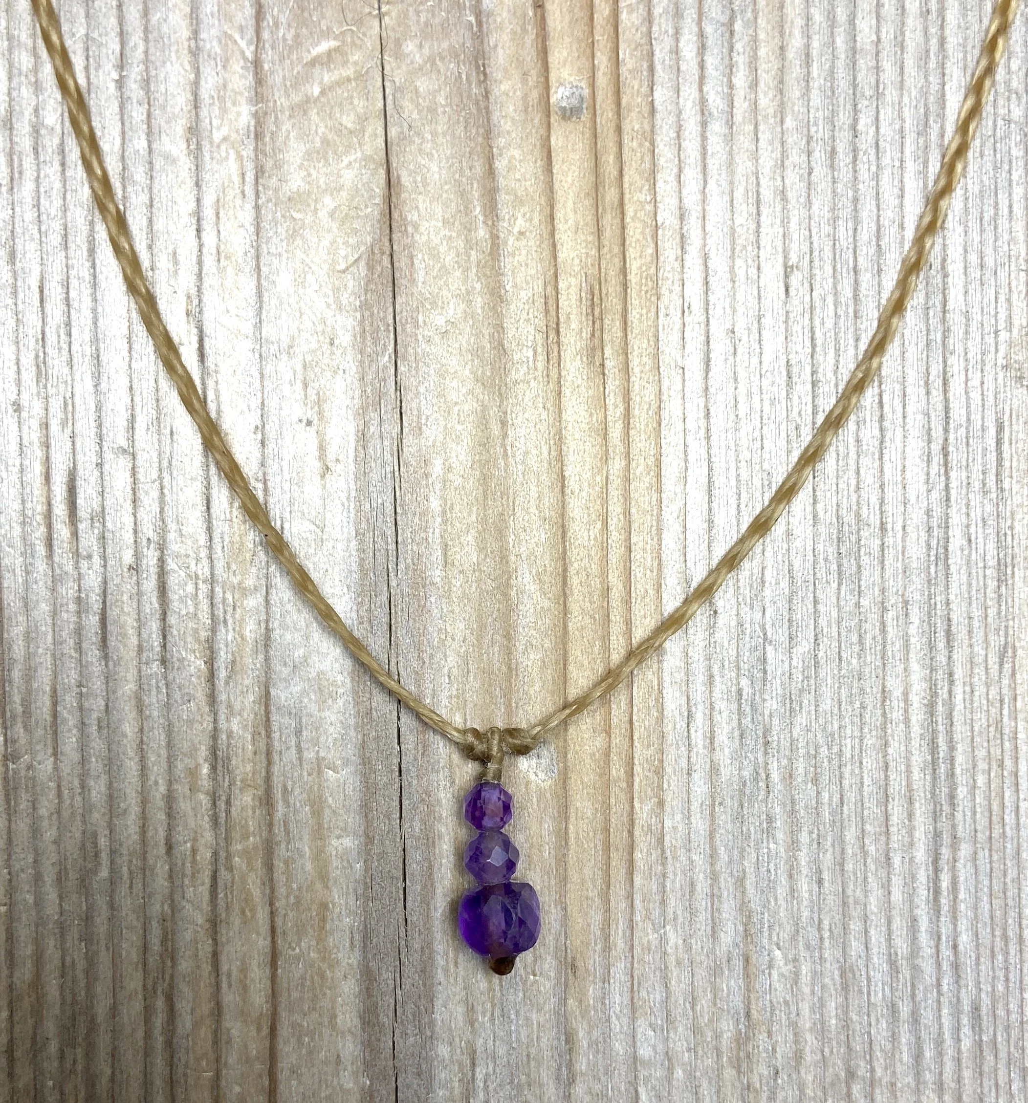 16" single drop amethyst necklace $40