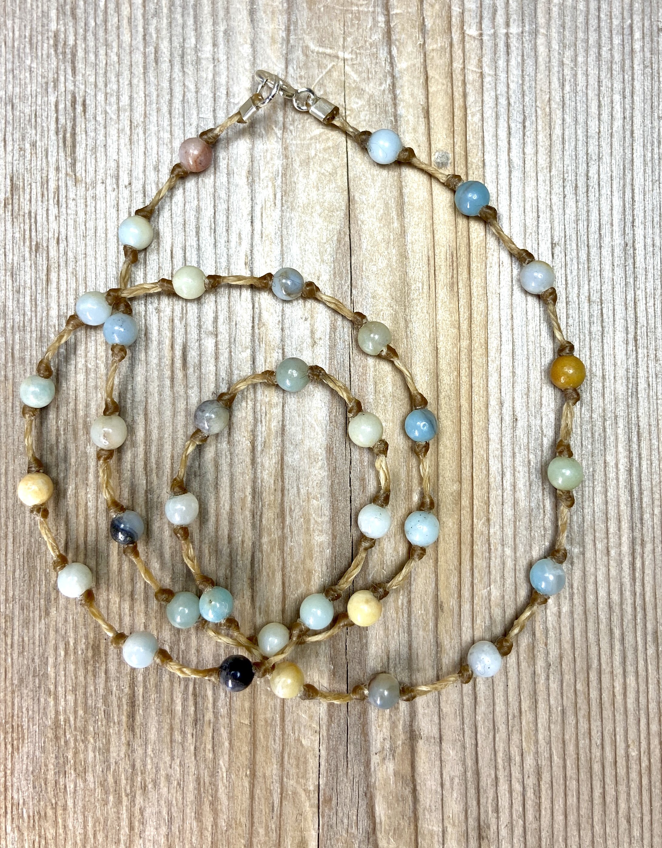 16" mixed amazonite multi-stone necklace $70