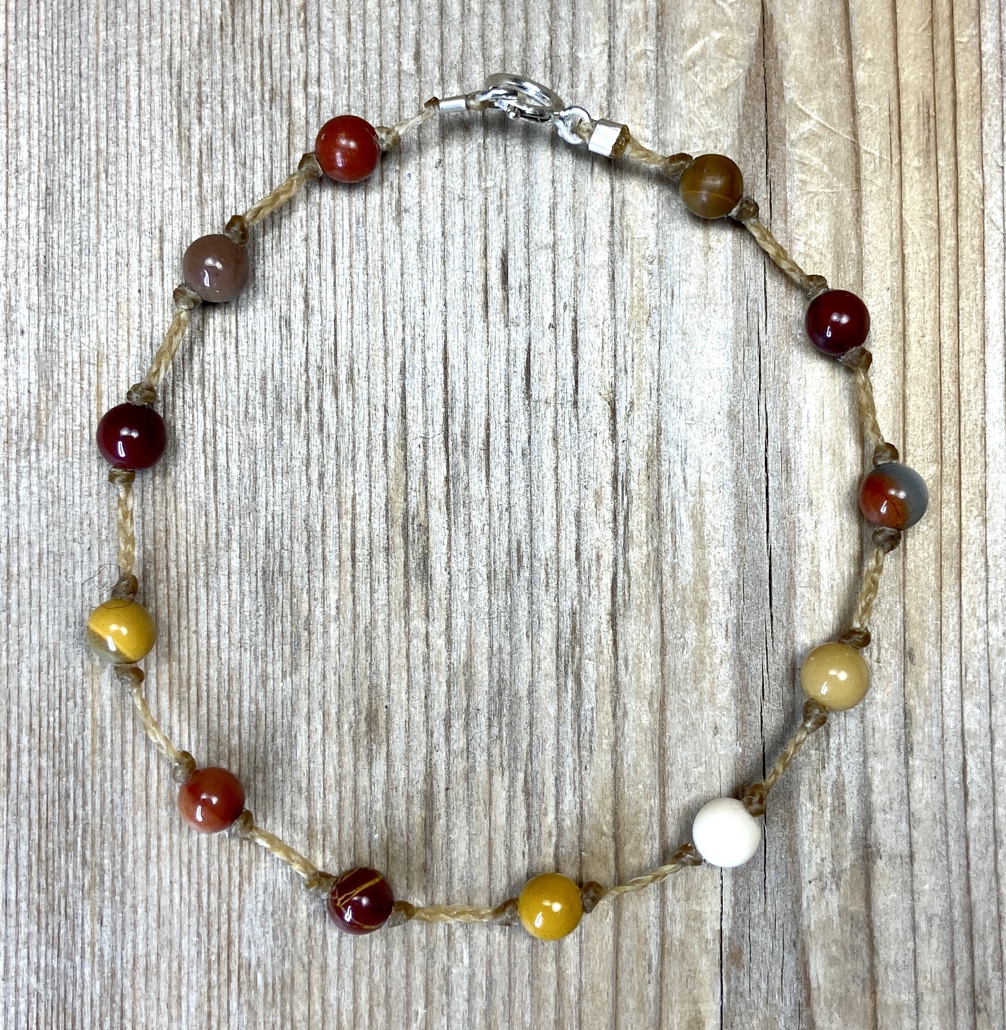 7" mookaite jasper multi-stone bracelet $40