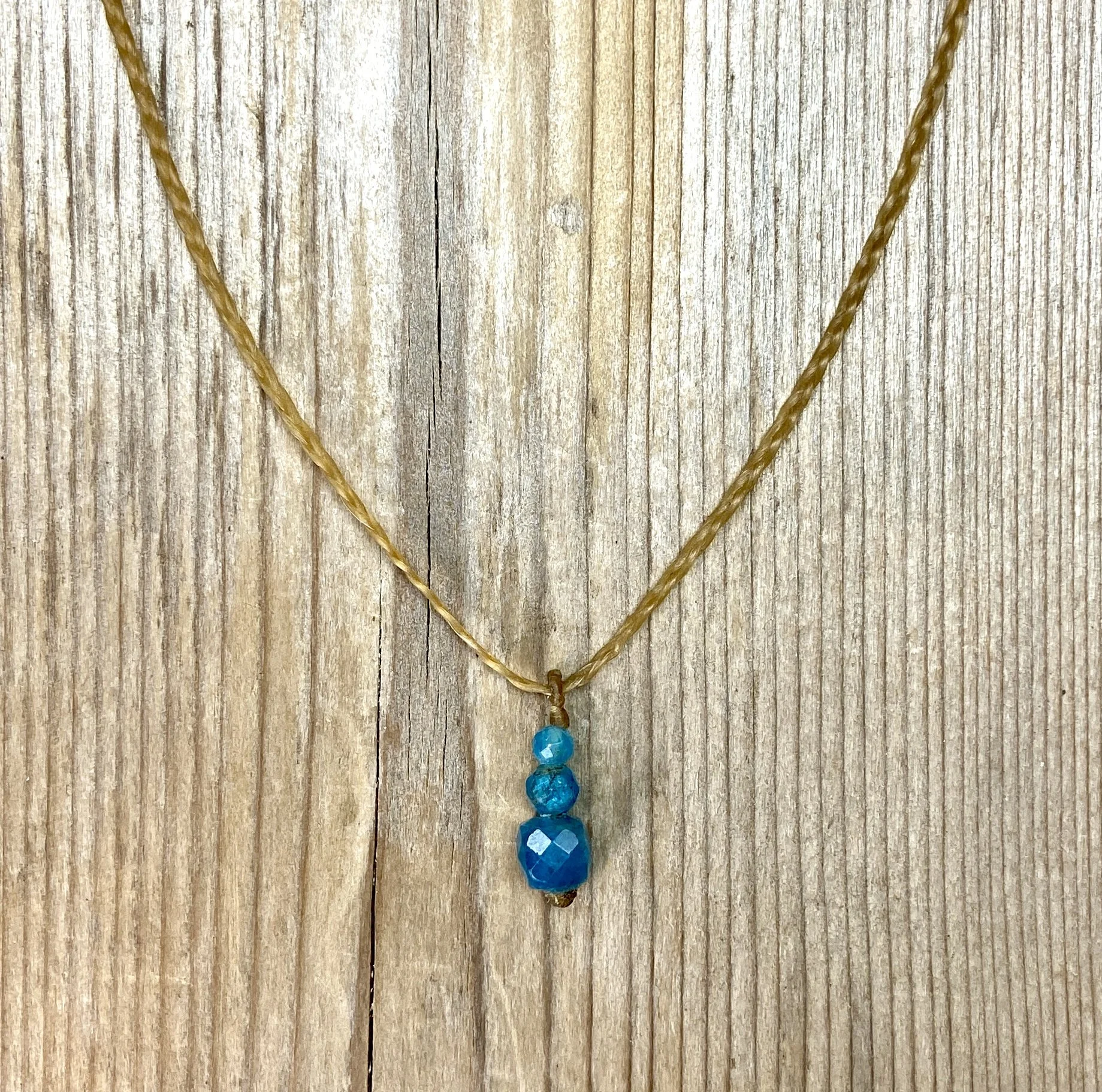 16" apatite single drop necklace $40