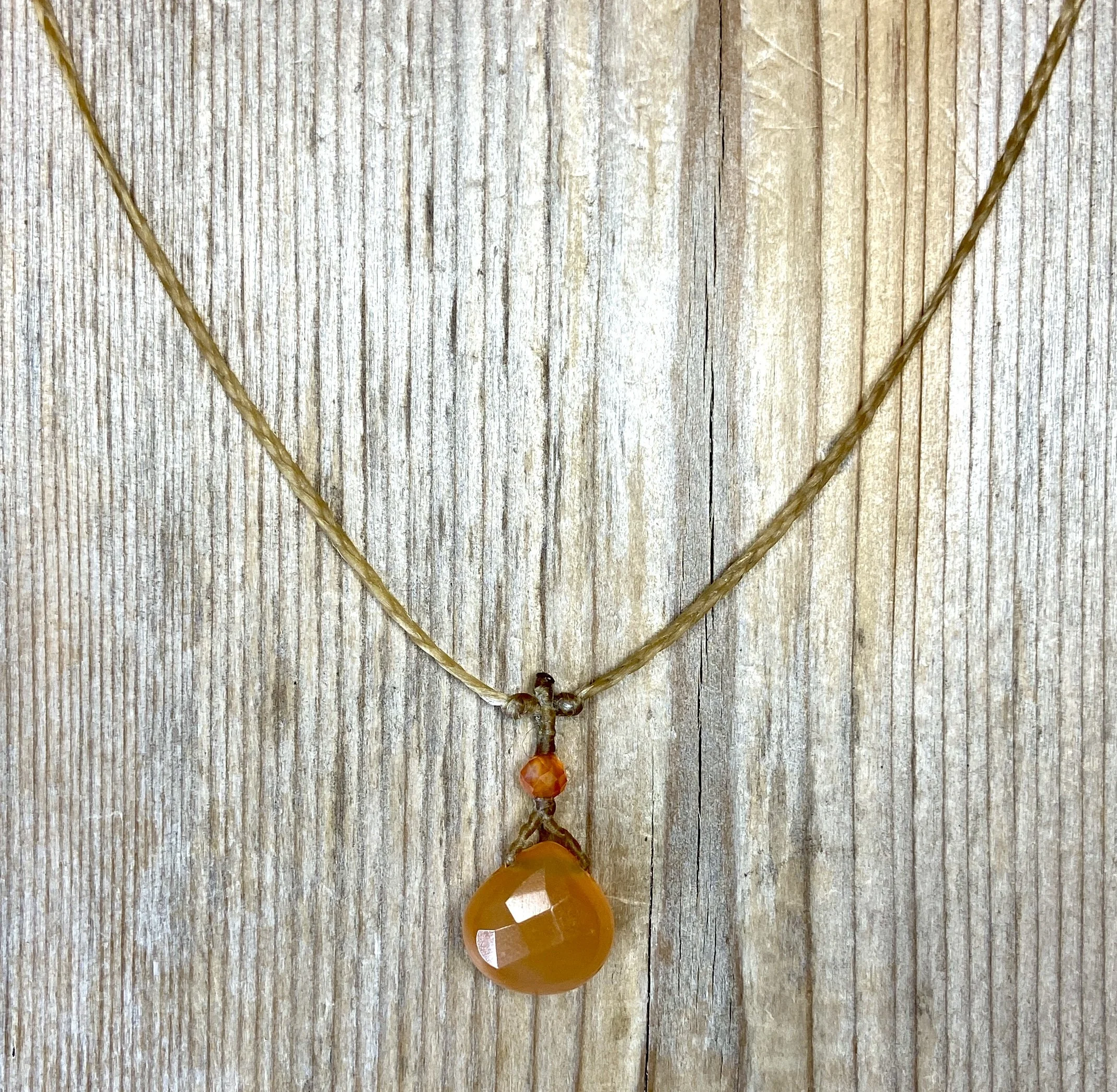 17" carnelian drop necklace $48