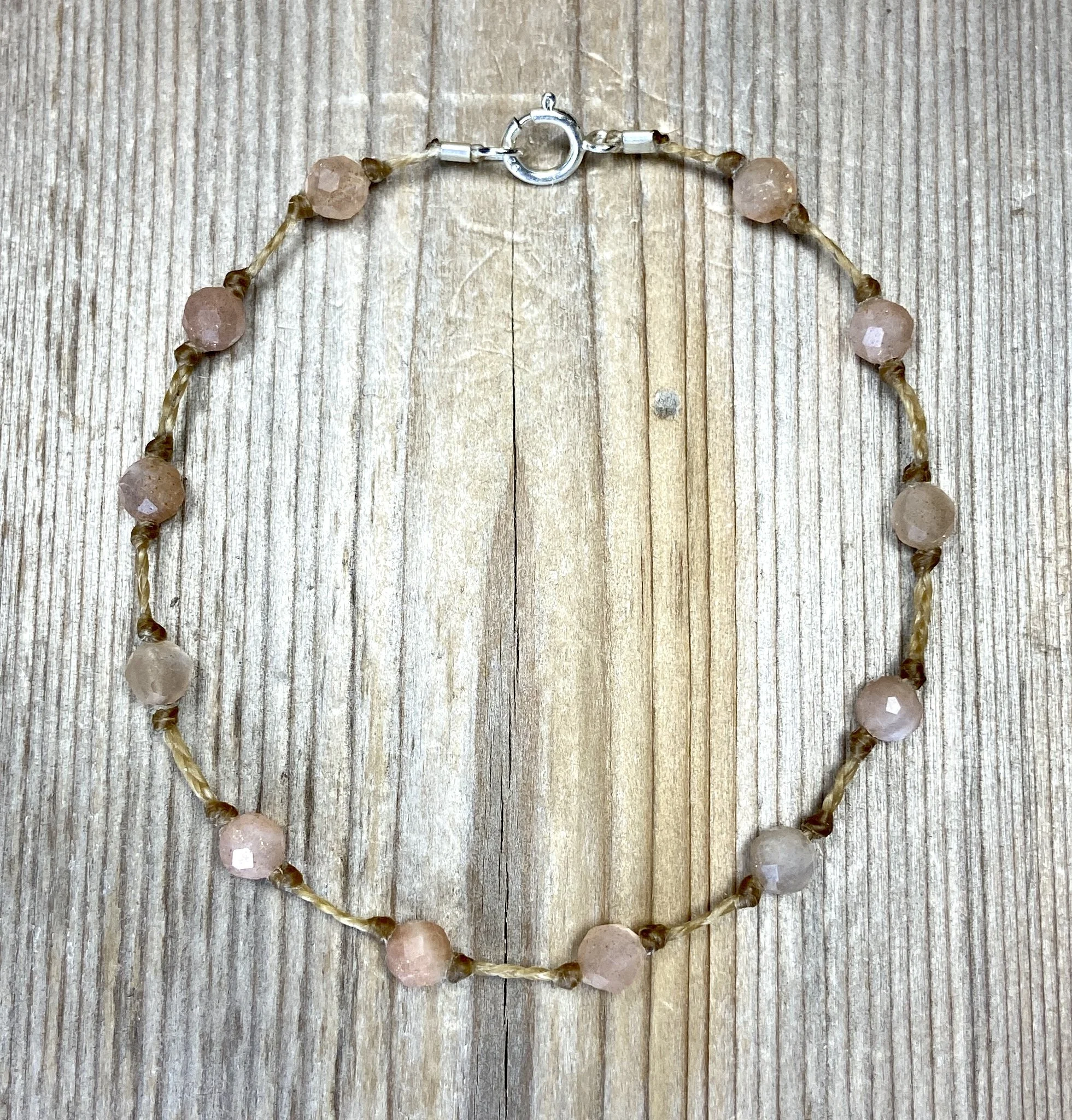7" peach moonstone multi-stone bracelet $40