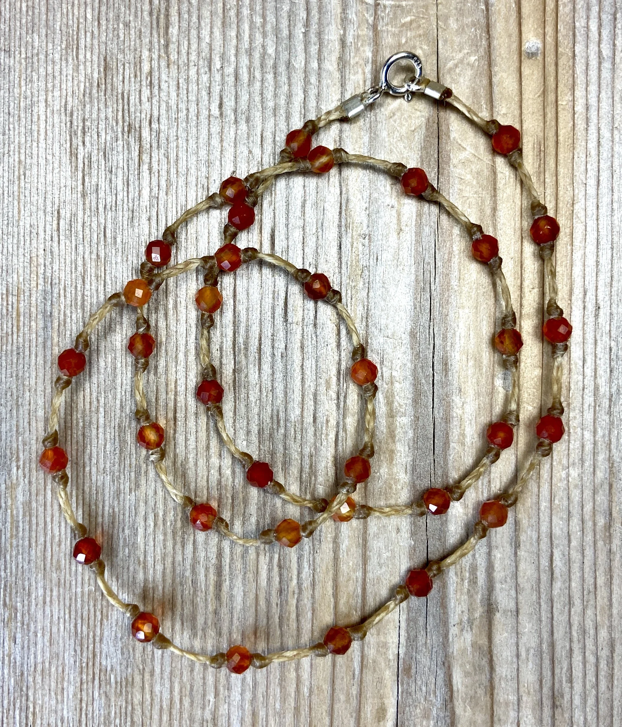 16" carnelian multi-stone necklace $70