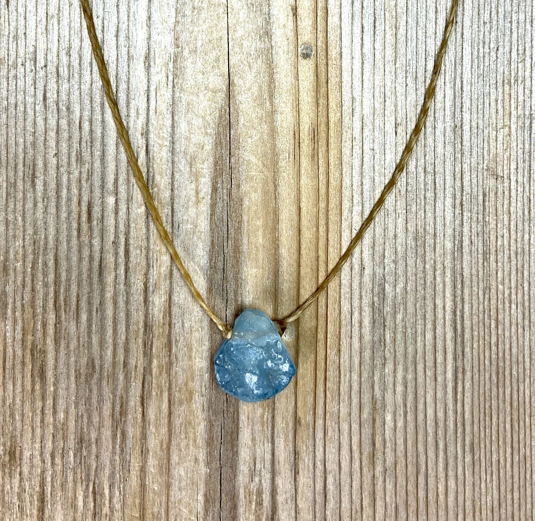17" raw aquamarine necklace $40