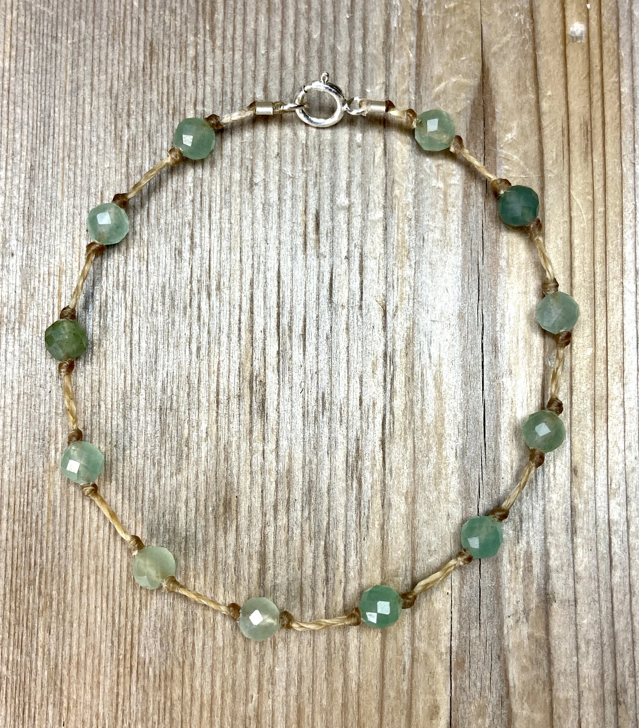 7" faceted green aventurine multi-stone bracelet $40