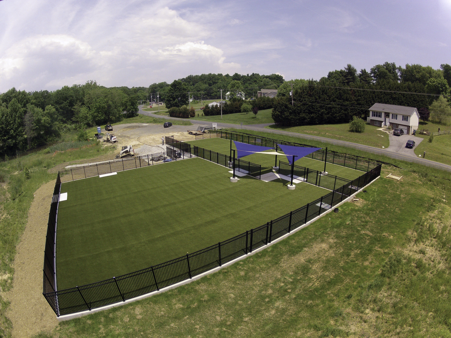 image of artificial grass installed for a dog park