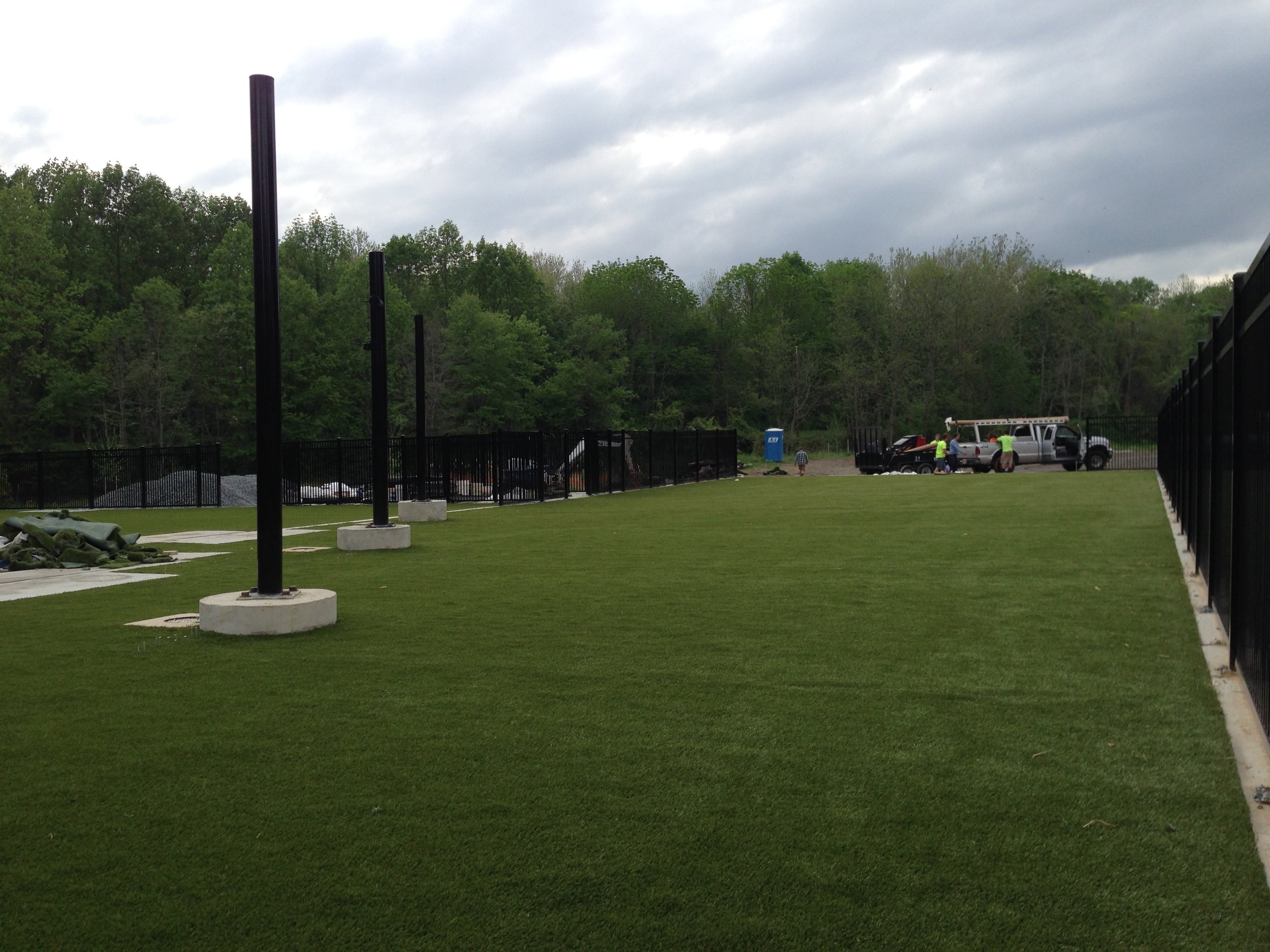 image of artificial grass installed for a dog park