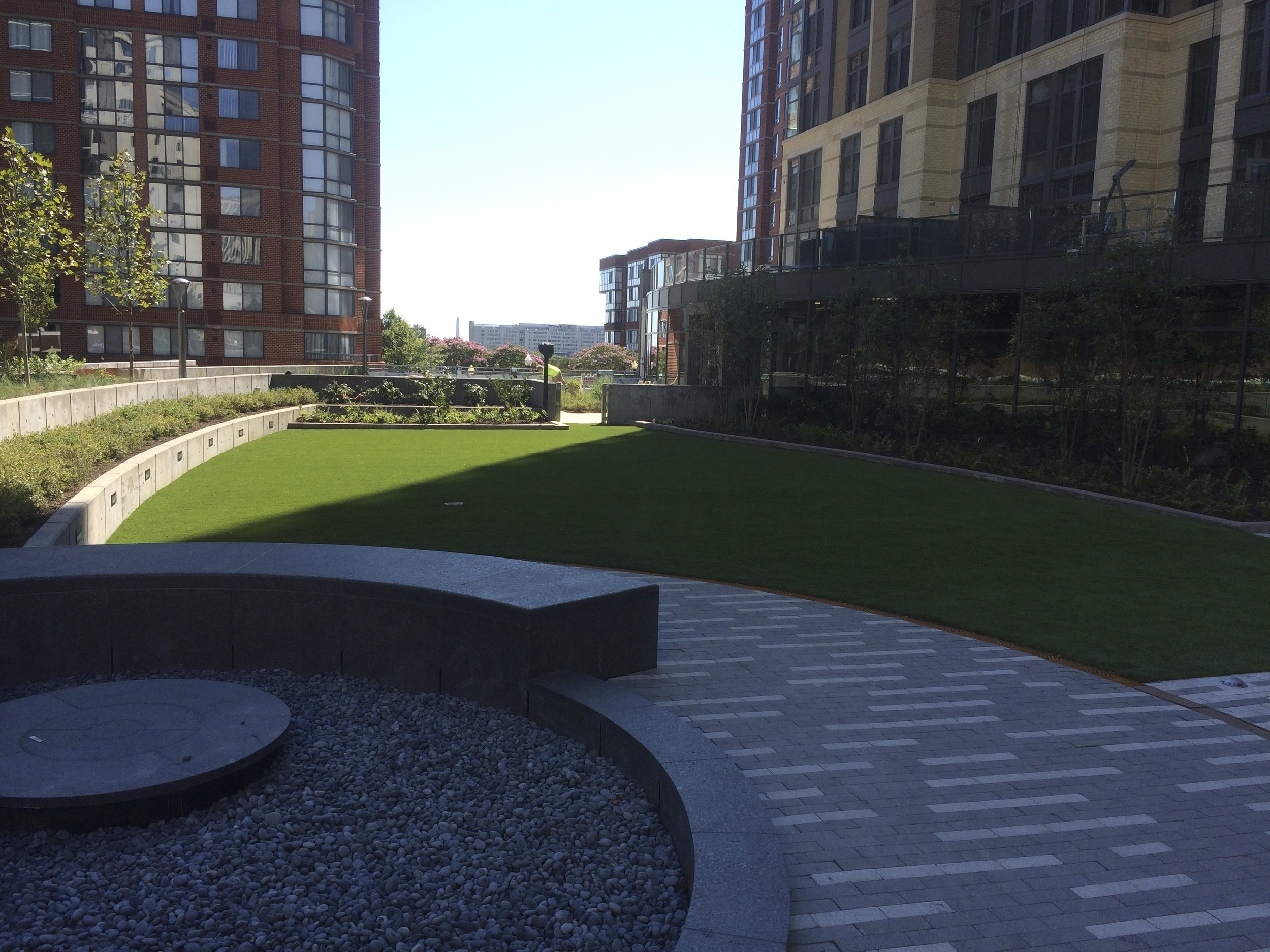 image of artificial turf installation at Tellus Apartments