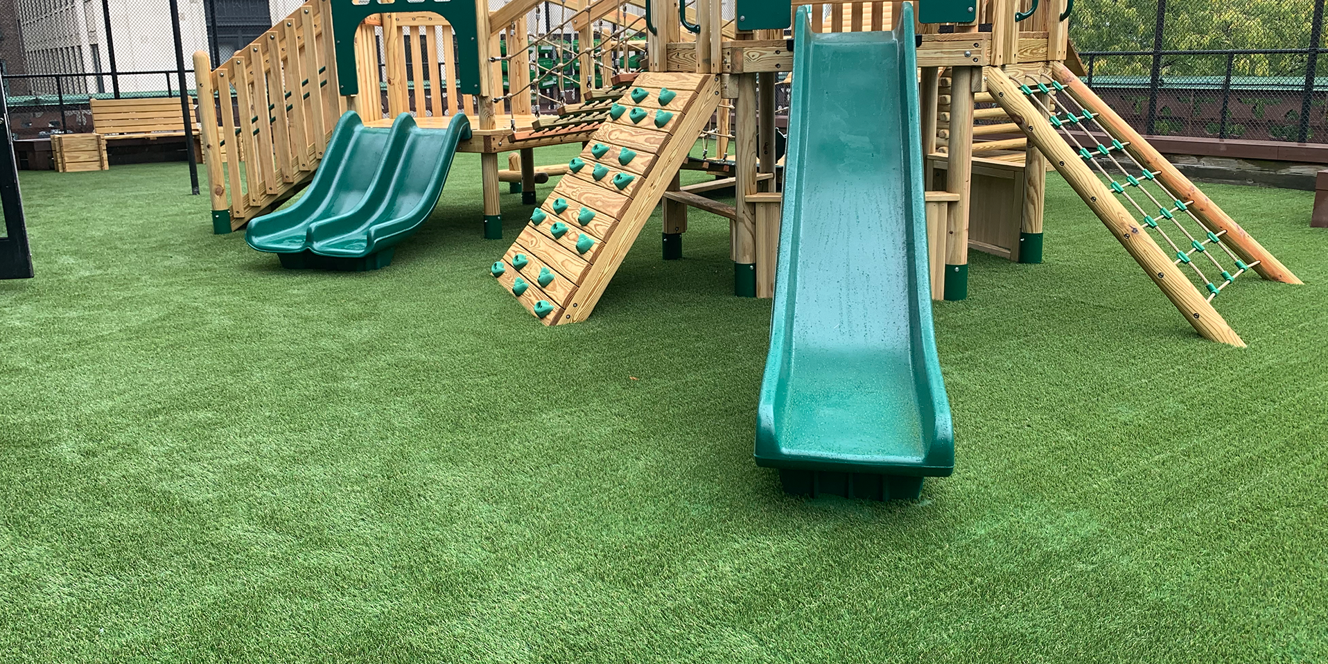 image of artificial playground grass in New York City
