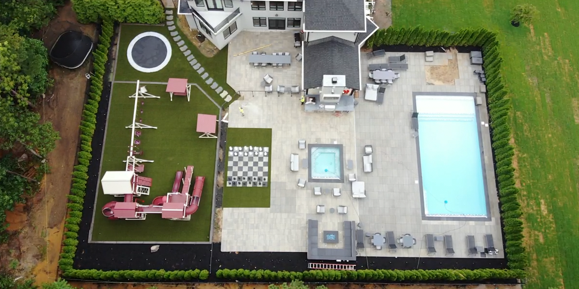 image of artificial grass installation at a home