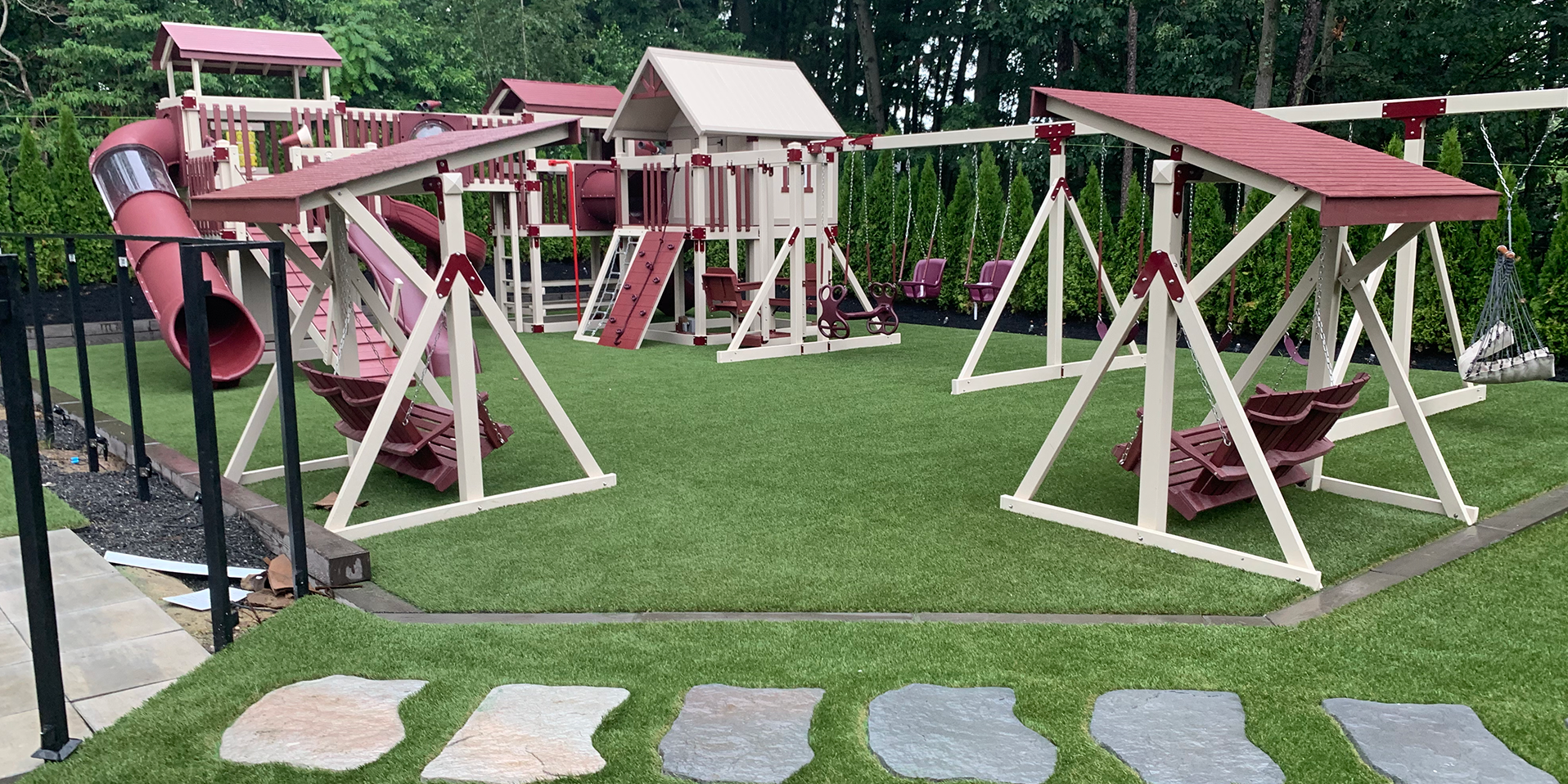 image of artificial grass installation for a playground