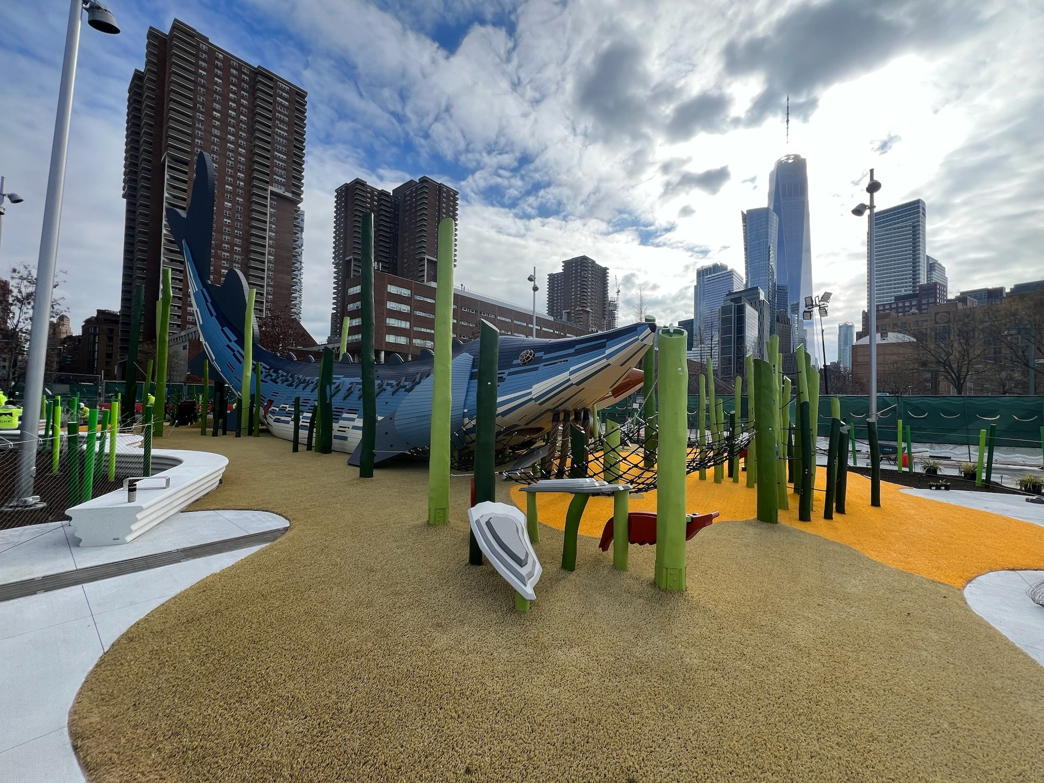 an image of artificial grass in New York City at a playground