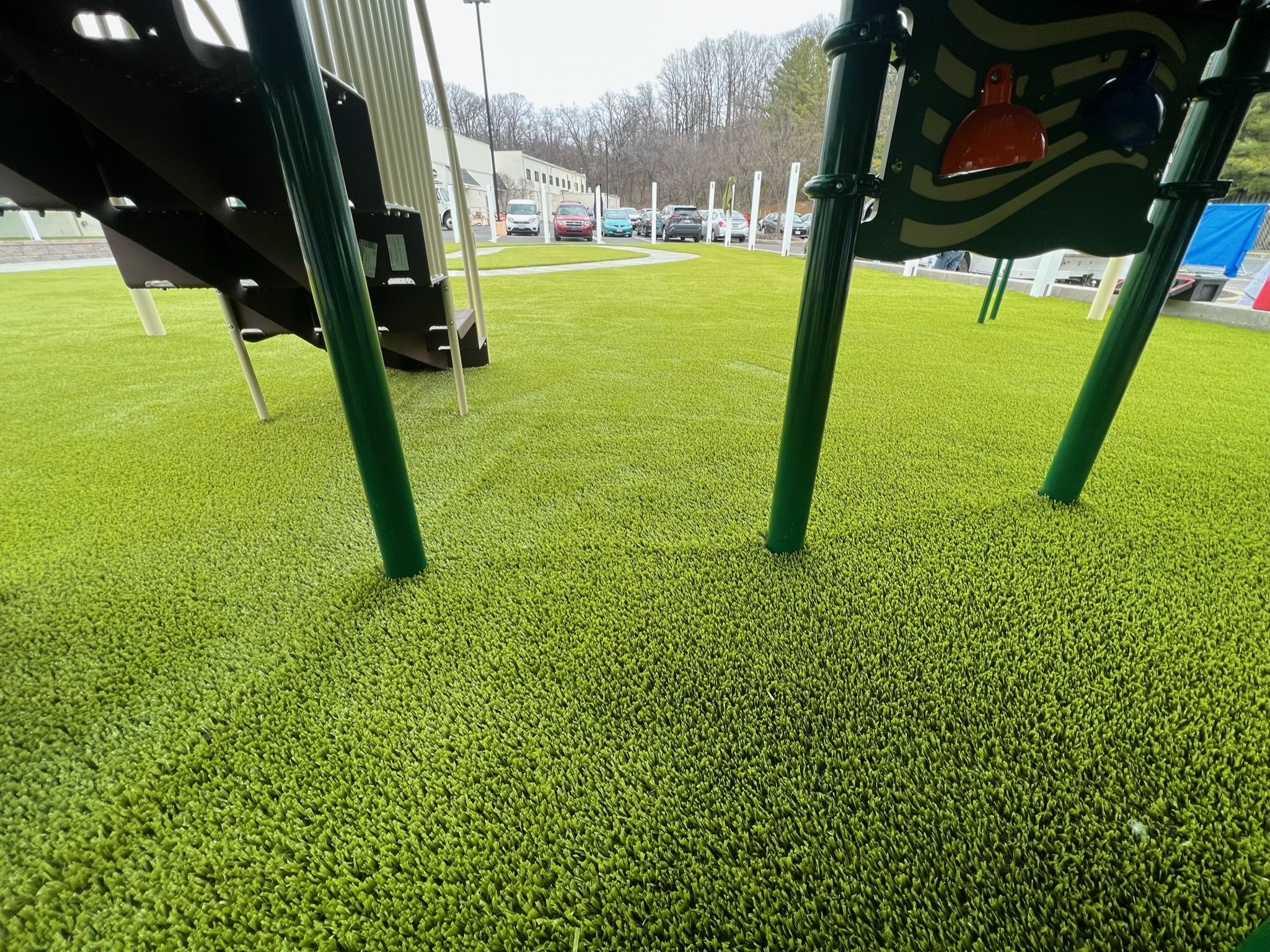 image of playground with artificial grass