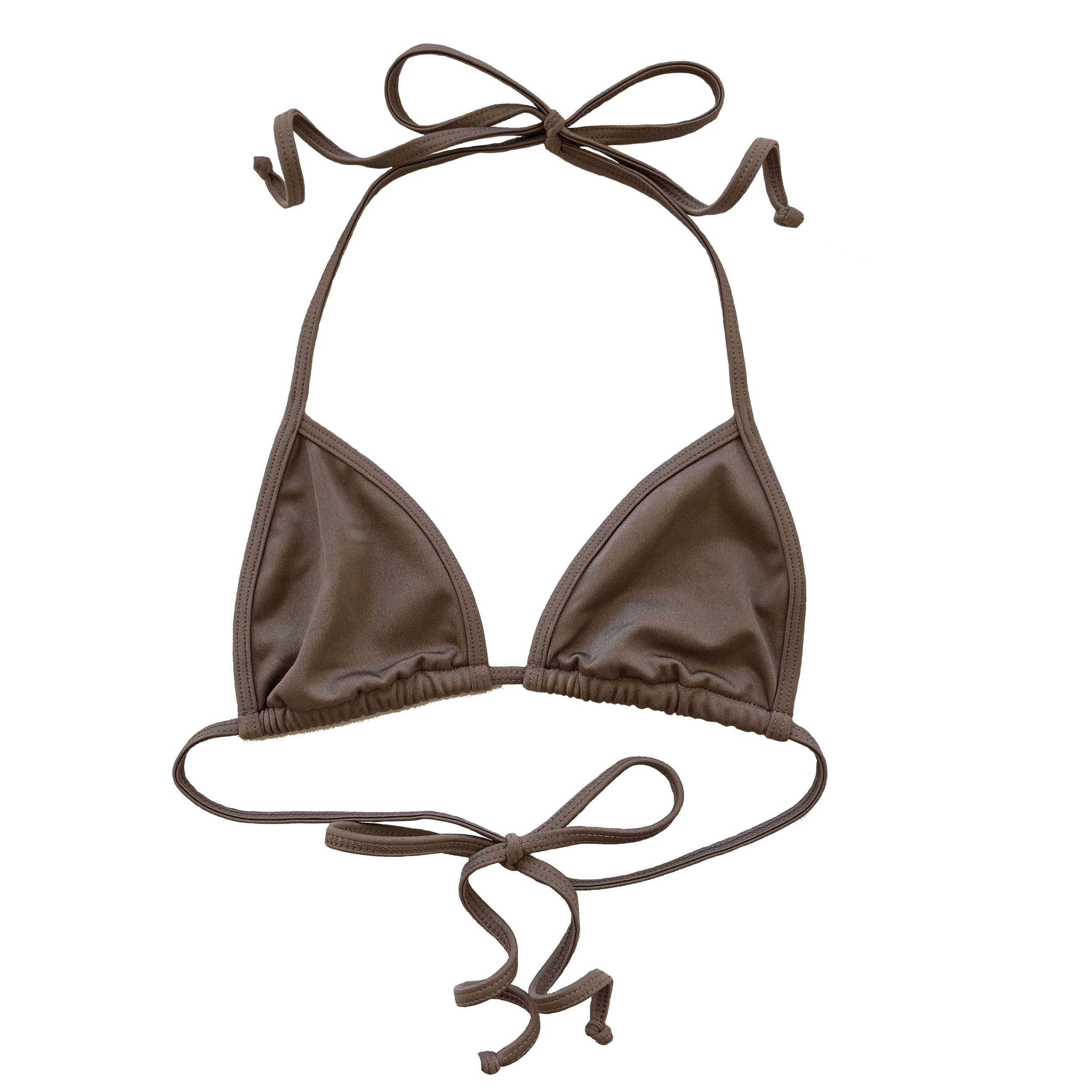 brown string bikini top