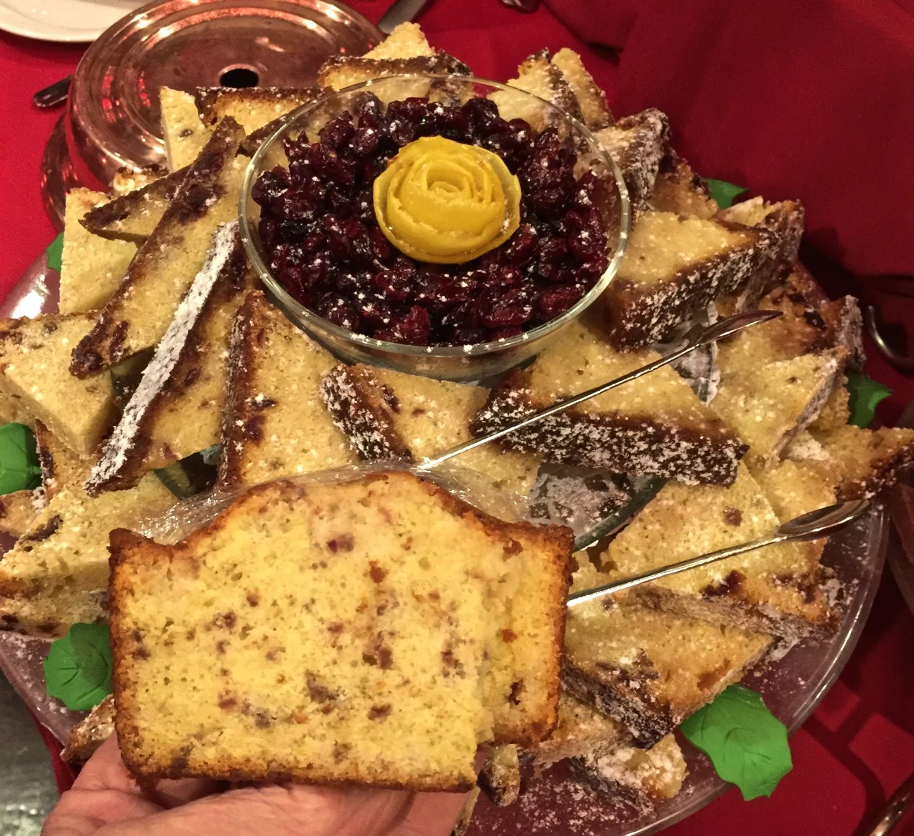 The two test samples with Fannie's original on the buffet table.
