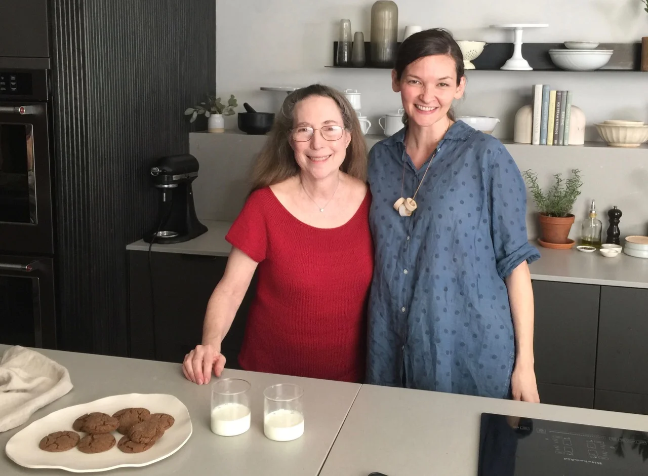 Rose on set with Food 52’s Kirsten Miglore