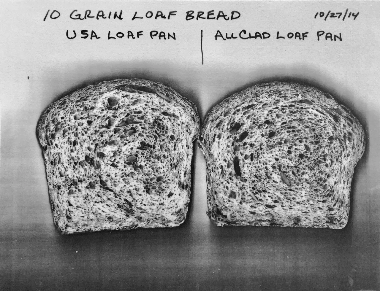 Testing usa vs all clad loaf pans for 10 grain (multigrain) bread