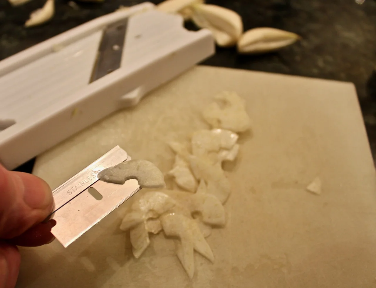 Left side slices to almost paper thin