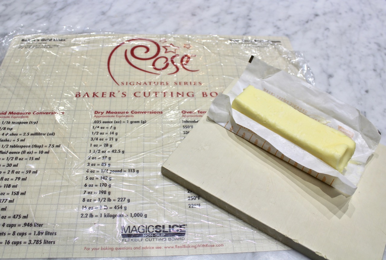 cold stick butter and plastic wrap