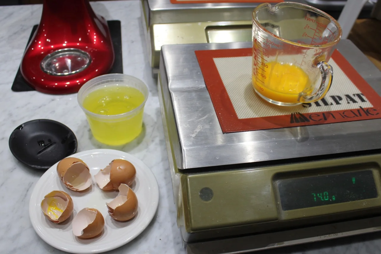 IT TOOK 5 YOLKS instead of 4, as most large eggs today have smaller yolks.