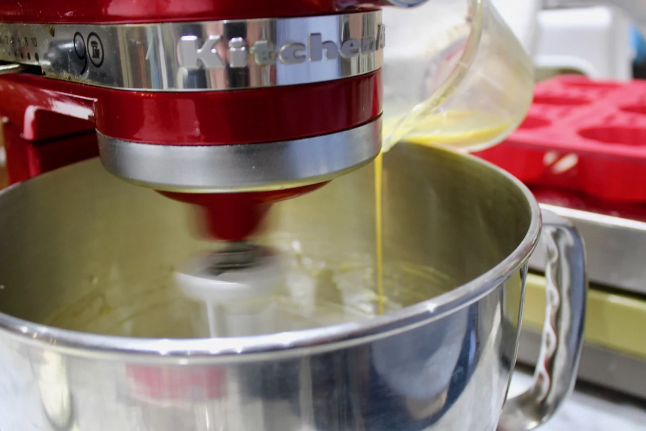 1) Adding egg mixture