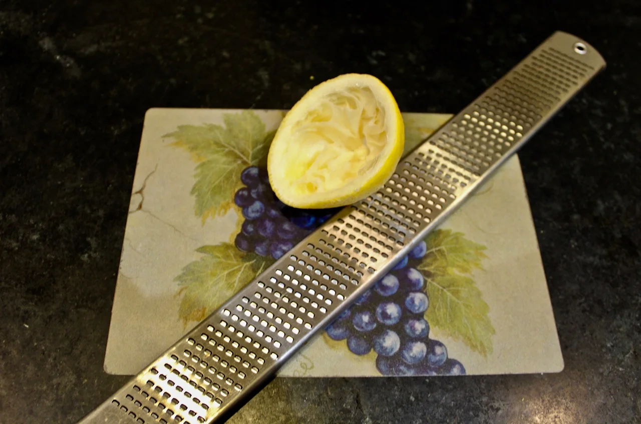 frozen lemon and microplaner