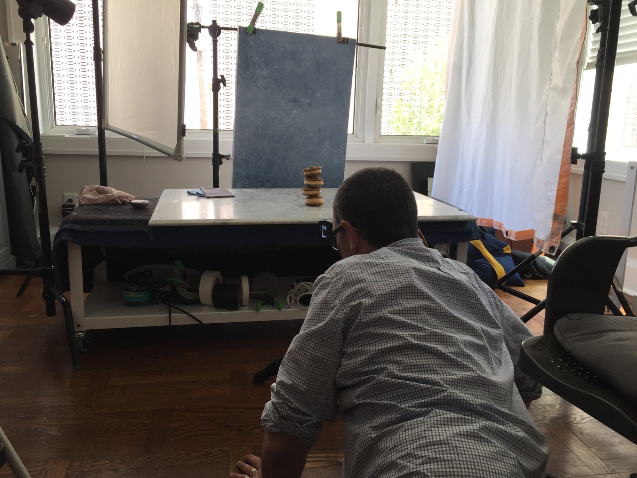 Matthew lining up the shot and focusing