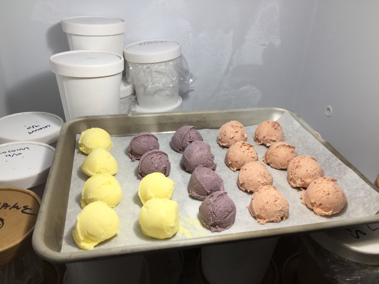 ice cream scoops prepped for book cover shot