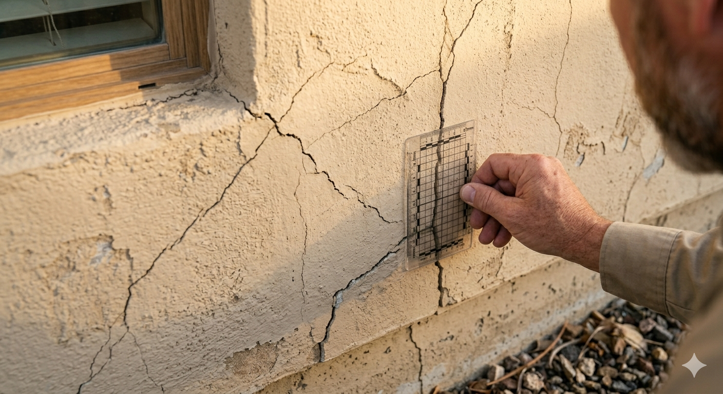 Different types of stucco cracks found during Arizona stucco  inspection