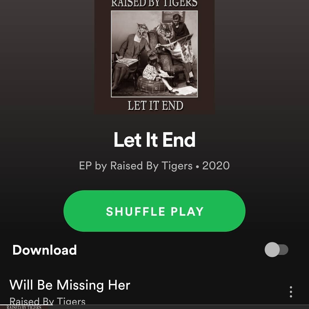 Friendly reminder out first EP, Let It End is steaming on all platforms and bandcamp! Go check it out, tell your friends, tell your parents, tell your grandma! 

#raisedbytigers #ep #letitendep #letitend #music #streaming #spotify