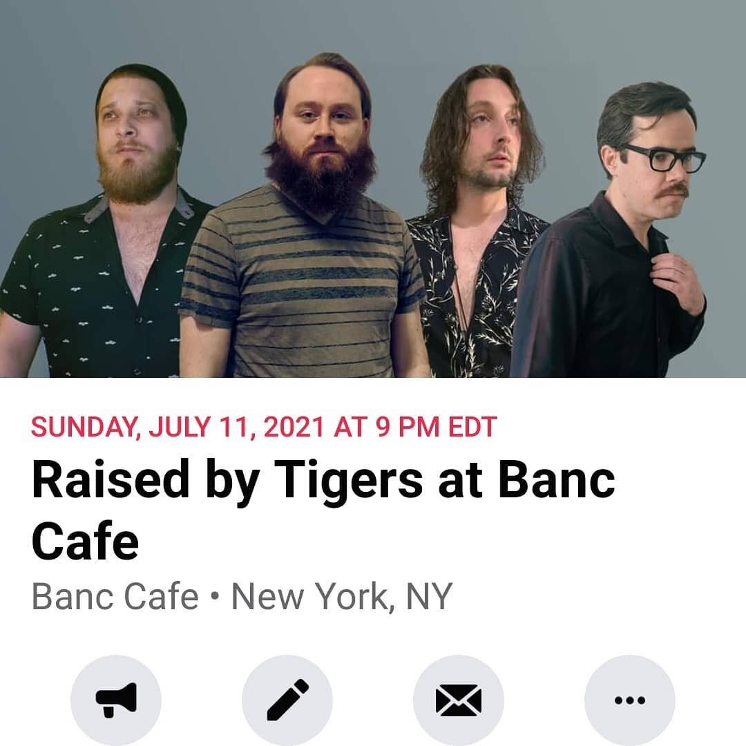 We're headed back to @bancnyc next Sunday, July 11th for some more tunes and good times! Come rock with us! Music starts at 9 🤘🐯🐅

#raisedbytigers #banccafe #livemusic #nycmusic #bargig