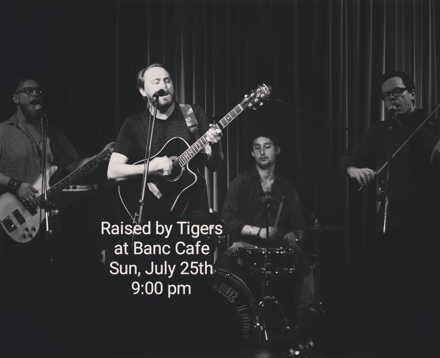 Next gig confirmed! We'll be back at @bancnyc nine days from now. July 25th, 9pm. Mark your calendars and tell your friends! It's time to boogie!

#raisedbytigers #banccafe #livemusic #nycmusic #gig #bargig