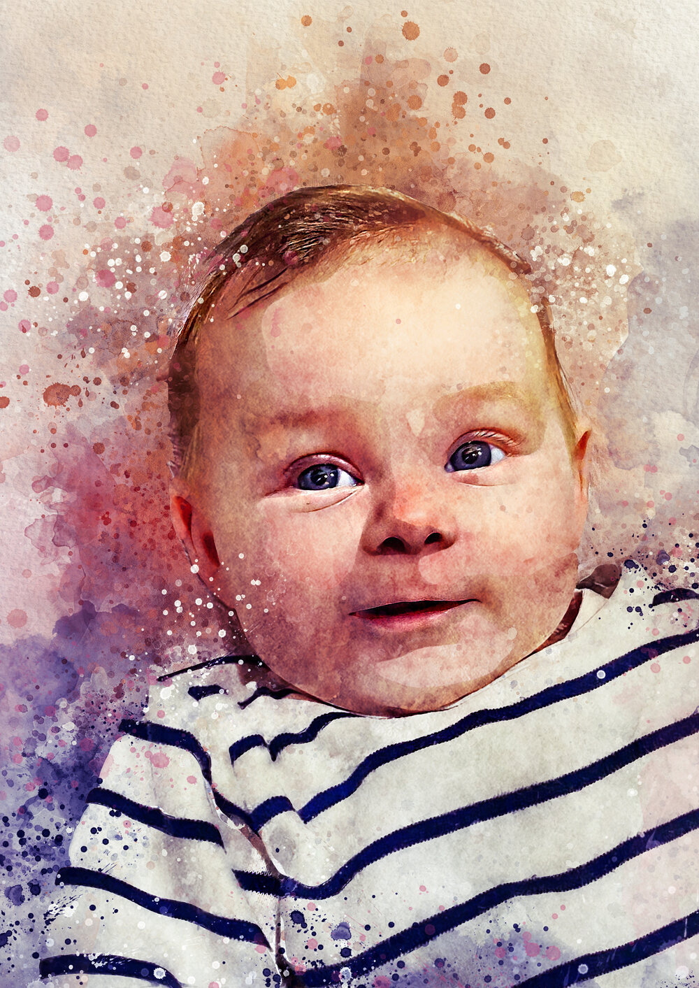 Portrait photo aquarelle enfant — Happy comme Baby photographe