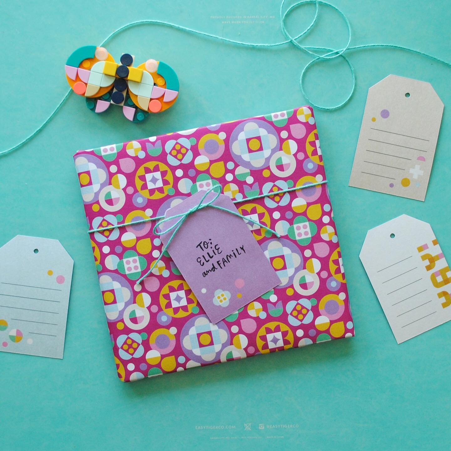 DOTTY MAY Wrapping &amp; Tags - After I made the photo album, I had all the patterns and design elements for wrapping paper and tags. If you spend all that time designing a photo album, you might as well make matching gift wrap too, right?!

I call m