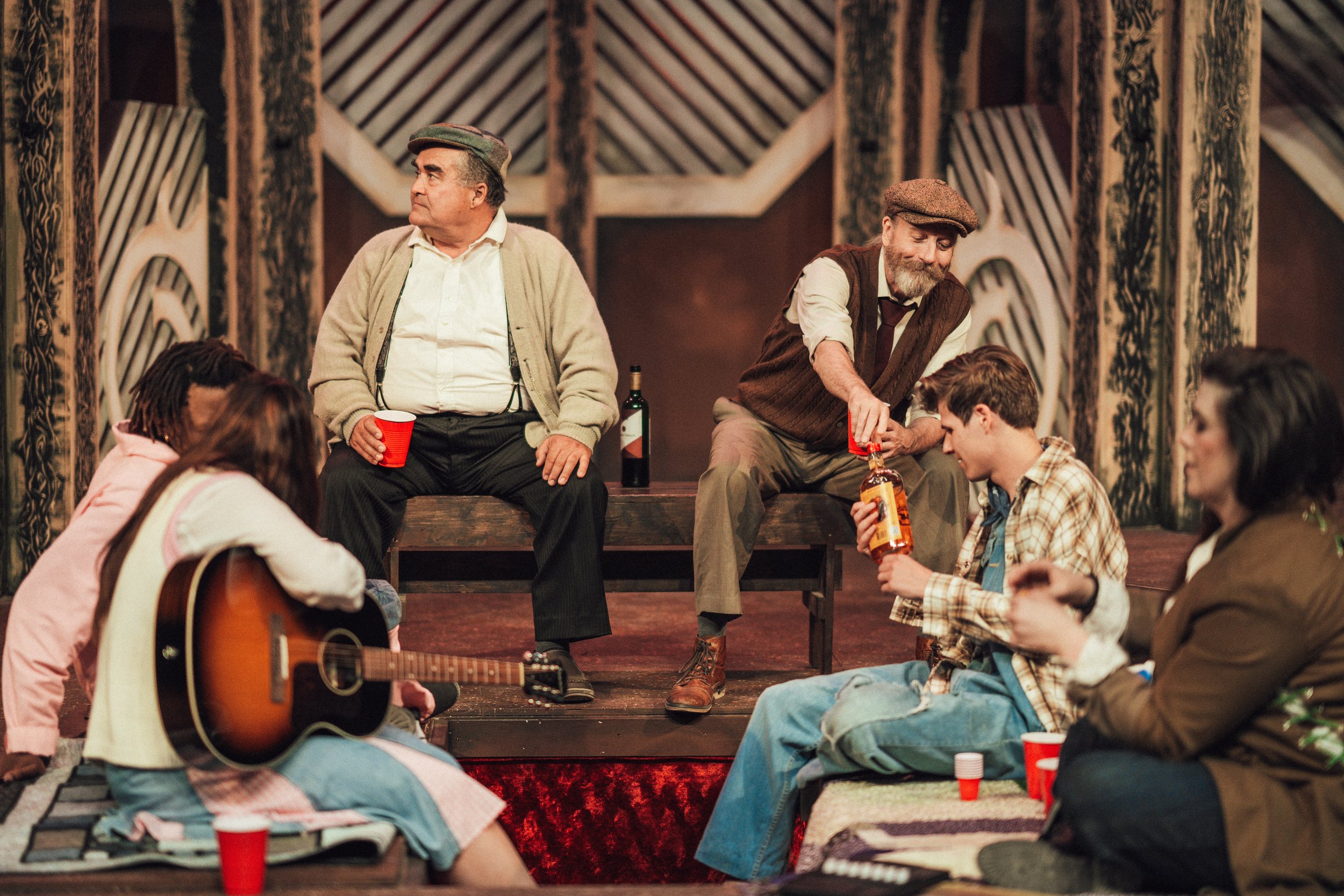  Production Pictures by Garrett Kendal  Pictured: Rebecca Spilchak, Bongani Musa, Robert Benz, Kevin Williamson, Matthew Letkeman, Kristel Harder  Set by Conor Ferrel, Lights by Katie Blackburn-Dust 