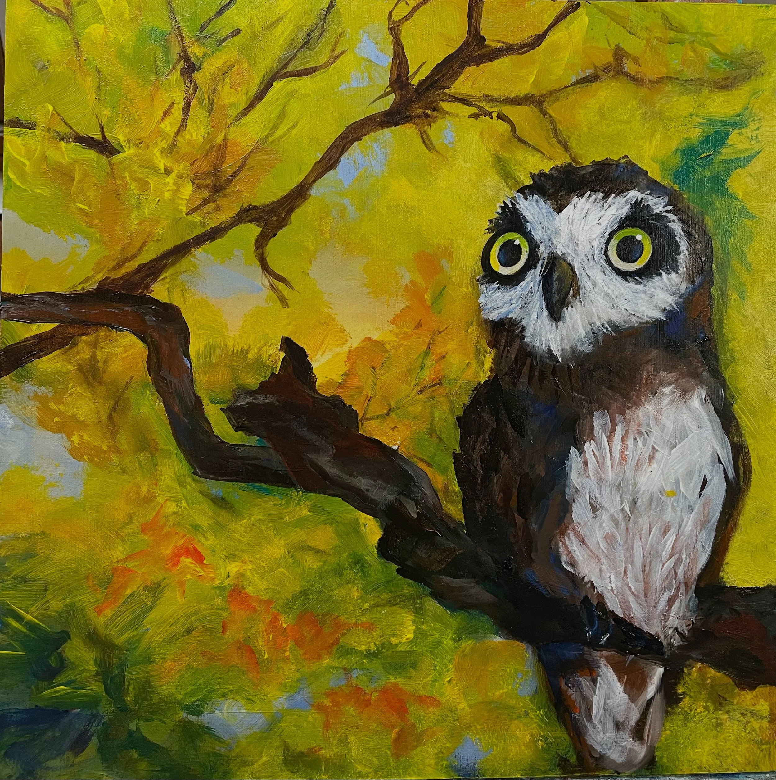 Silent Observer 12x12 Original acrylic on wood panel $265