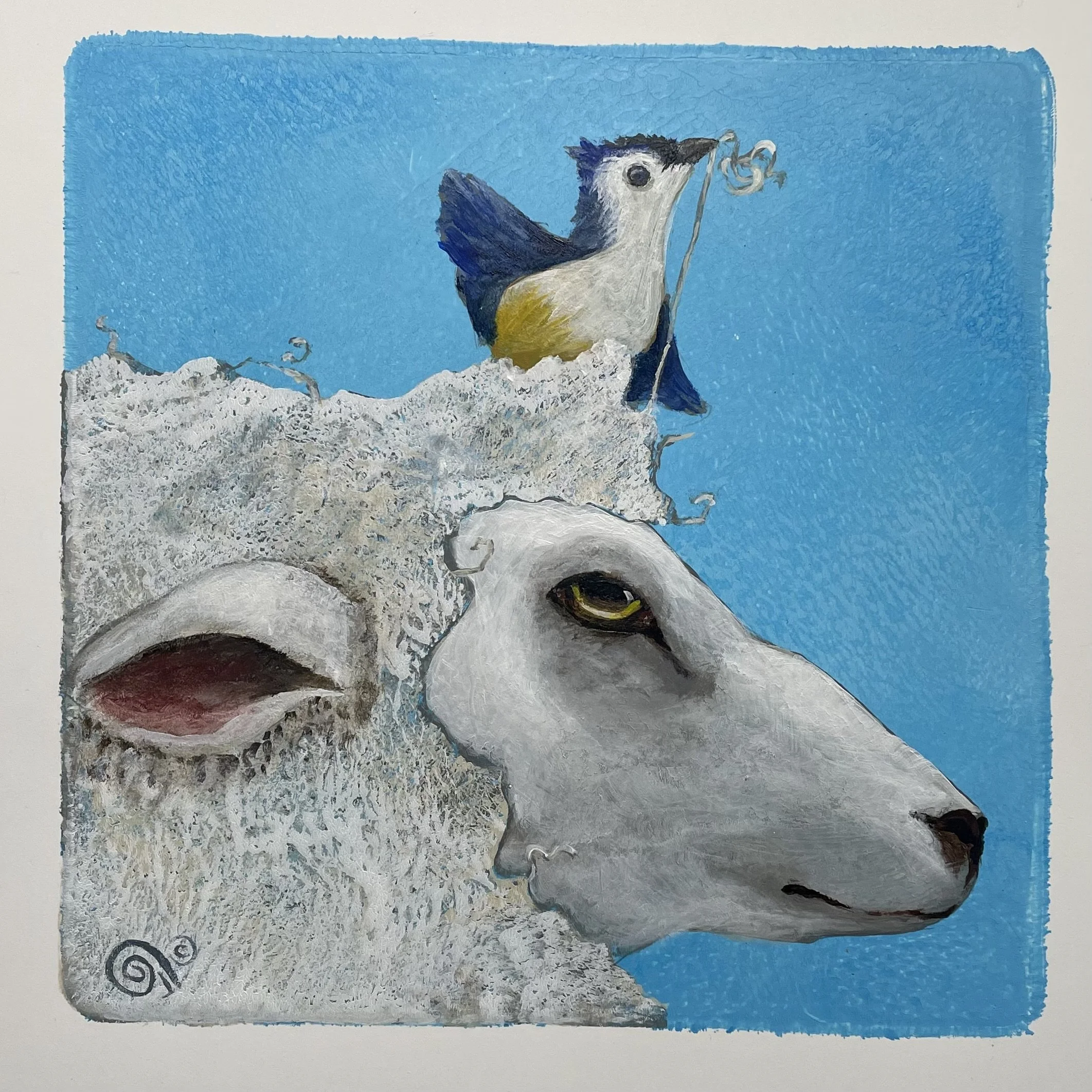 Have You Any Wool    8x8    $125  ($165 in 12x12 natural frame)