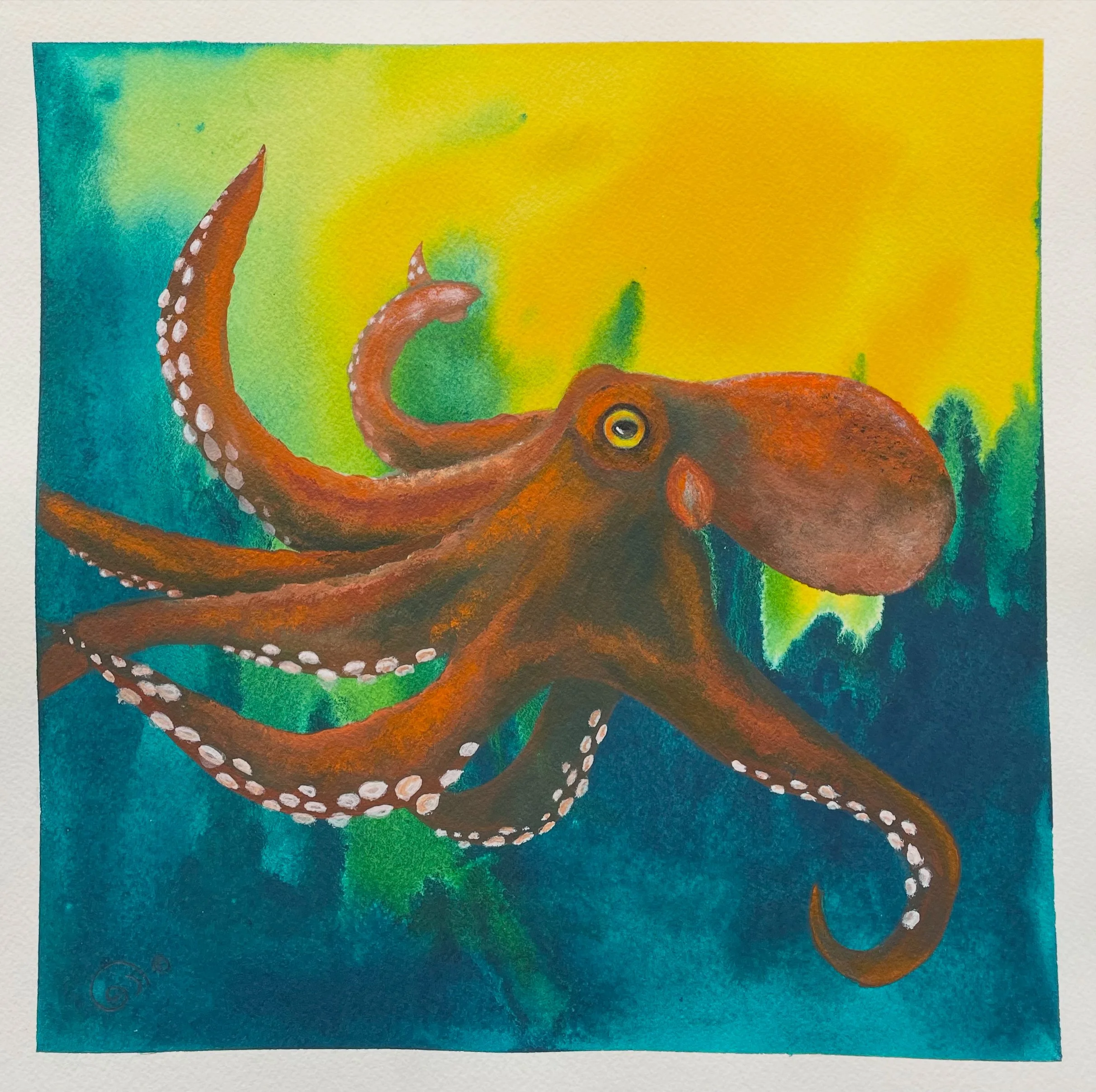 Sunny Seas   14x14 Original Ink and Acrylic   $195