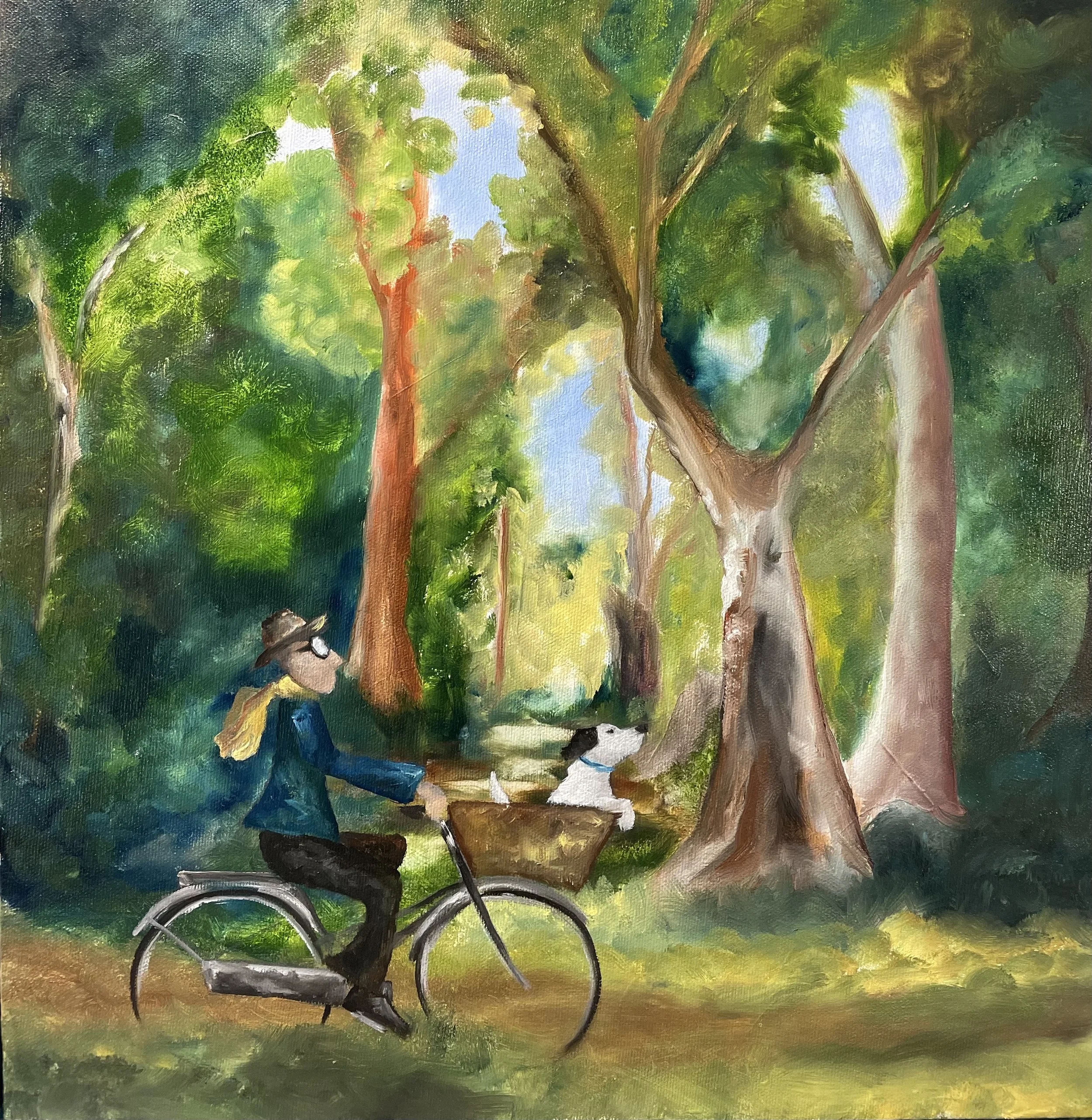 Signore Greve-The Short Cut  14x14 Original Oil   $325