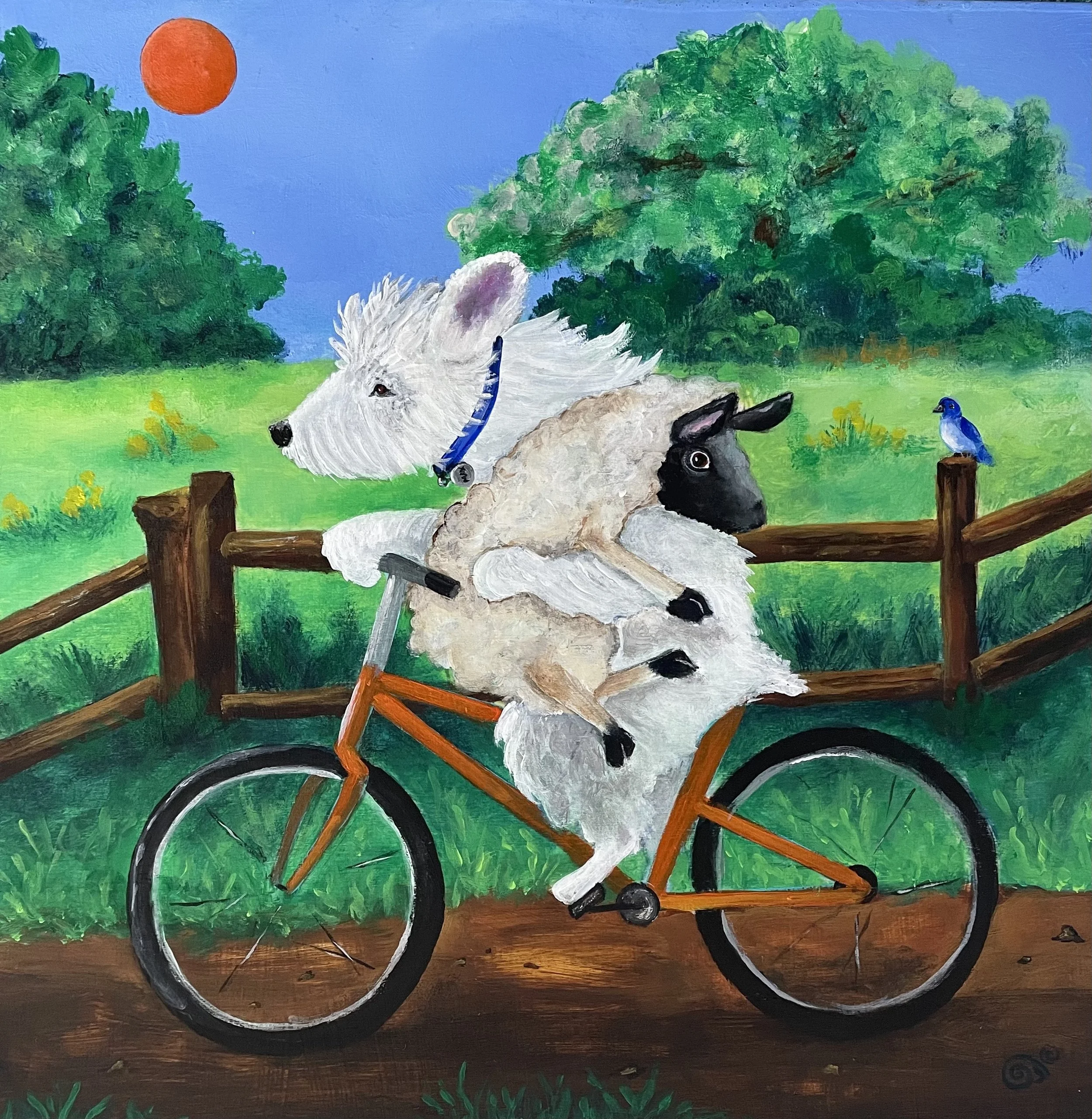 Special Delivery  12x12x1 Wood Cradle  Original Acrylic  $195