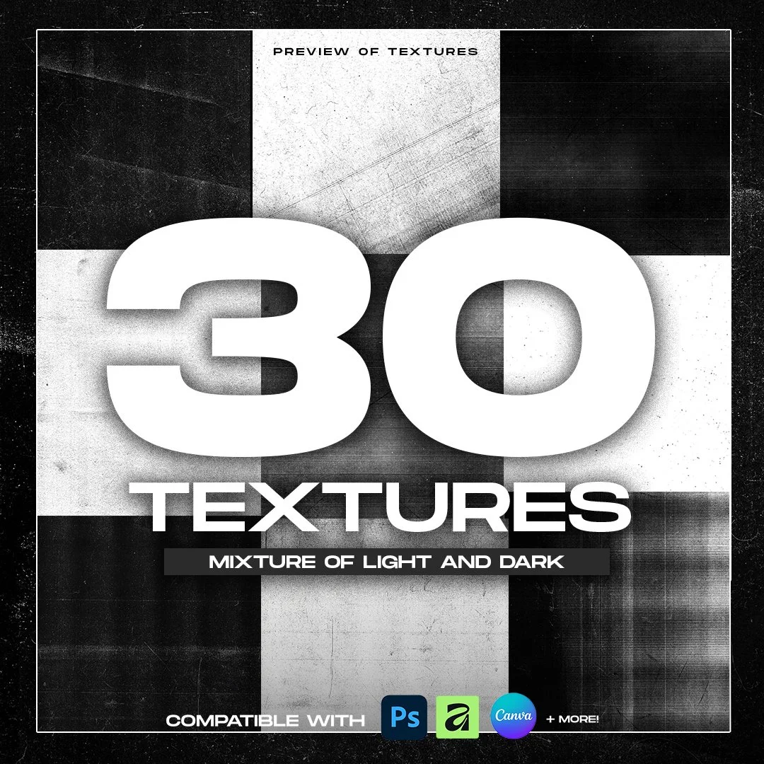 Collection of vintage and grunge textures showing multiple graphic design effects
