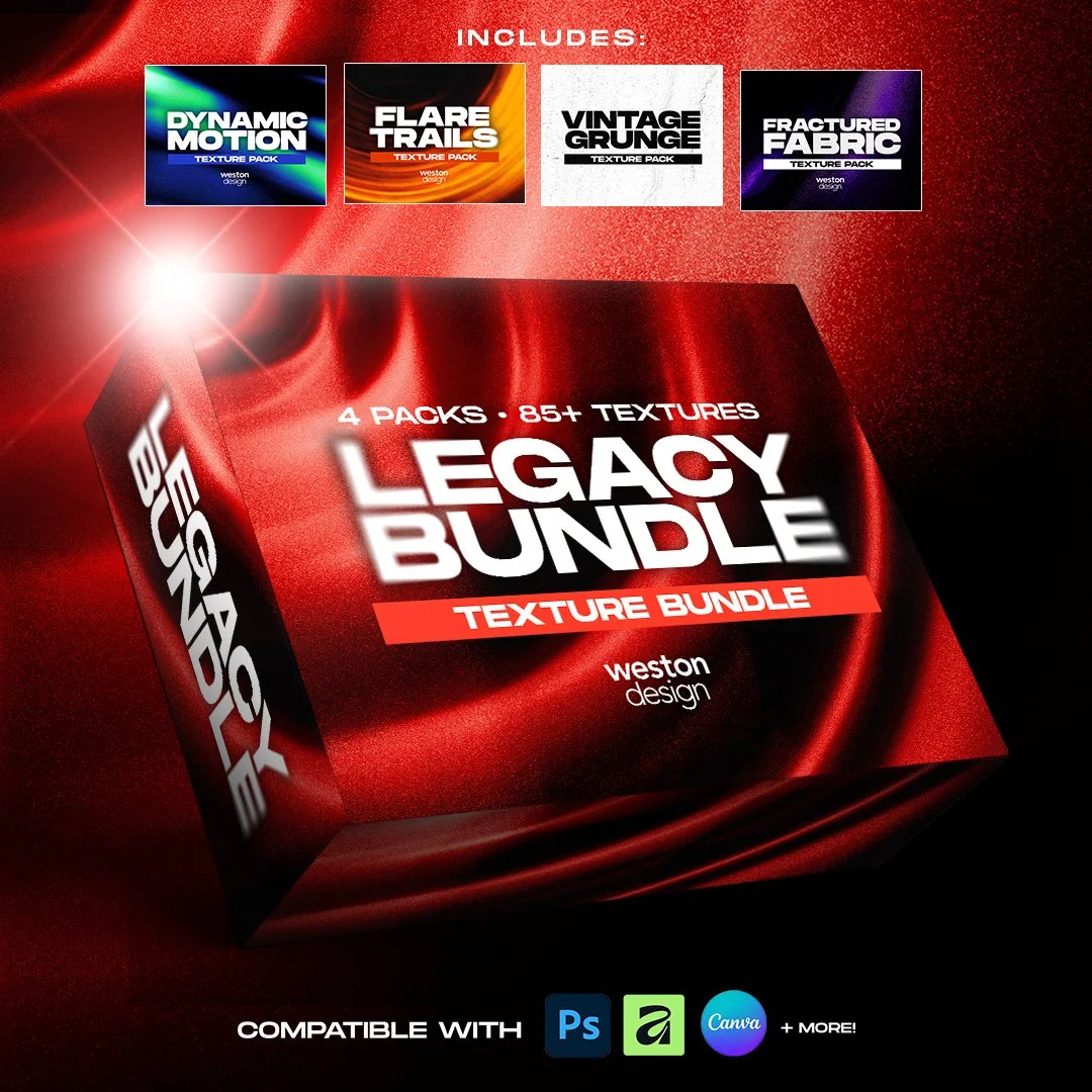 Legacy Texture Bundle featuring premium graphic design textures and creative overlays