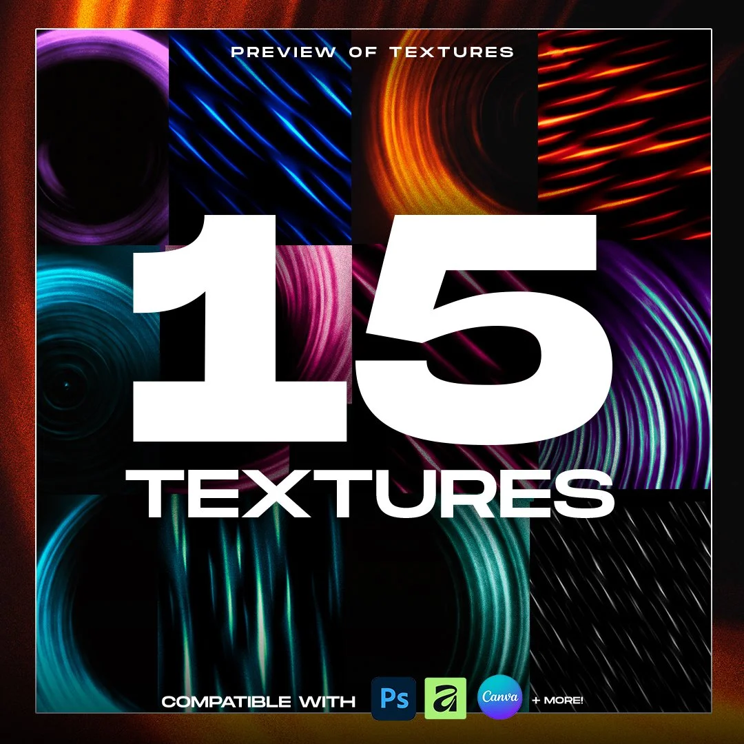 Collection of Flare Trails textures and light overlays showing multiple design effects