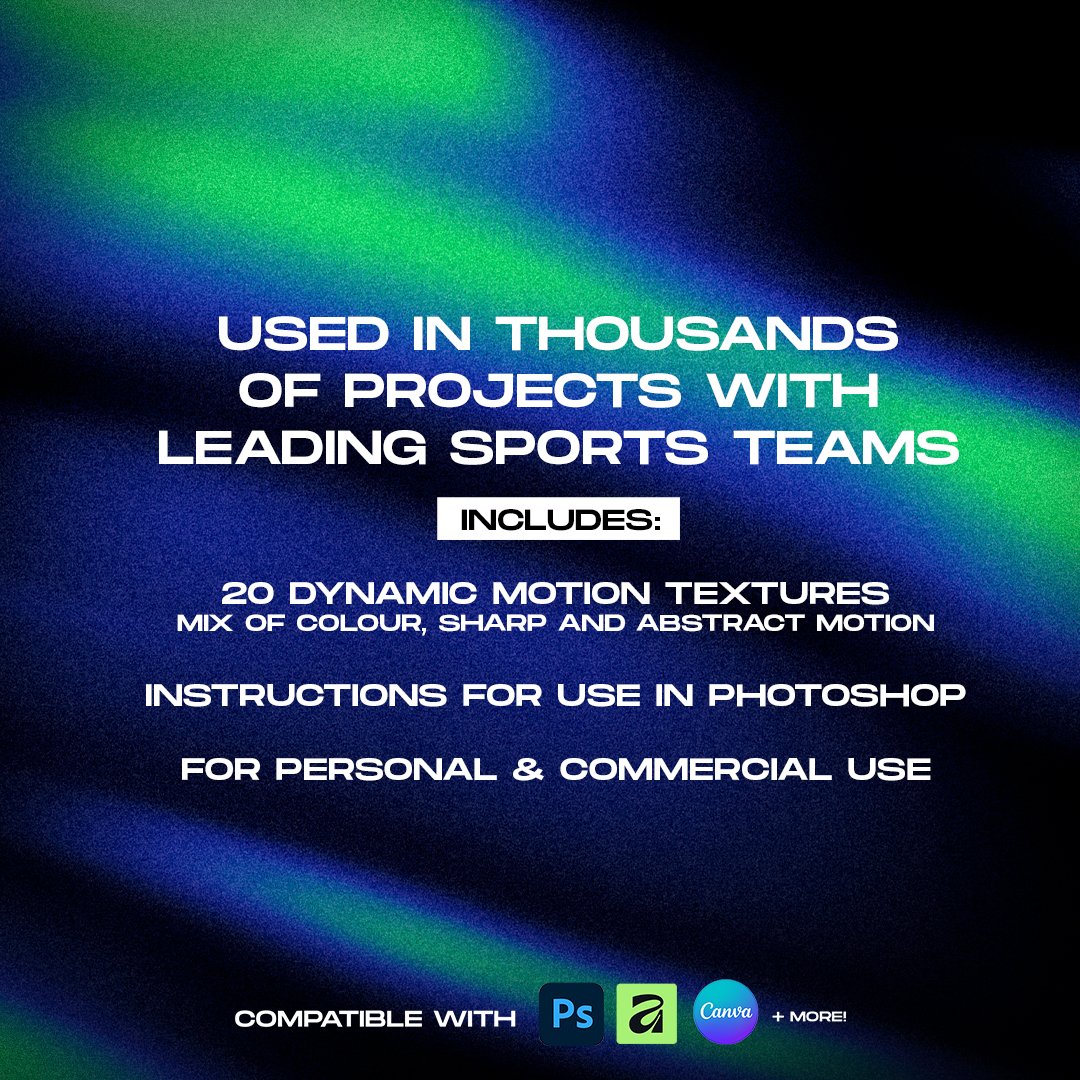 Dynamic Motion Texture Pack used in professional graphic design projects and sports artwork